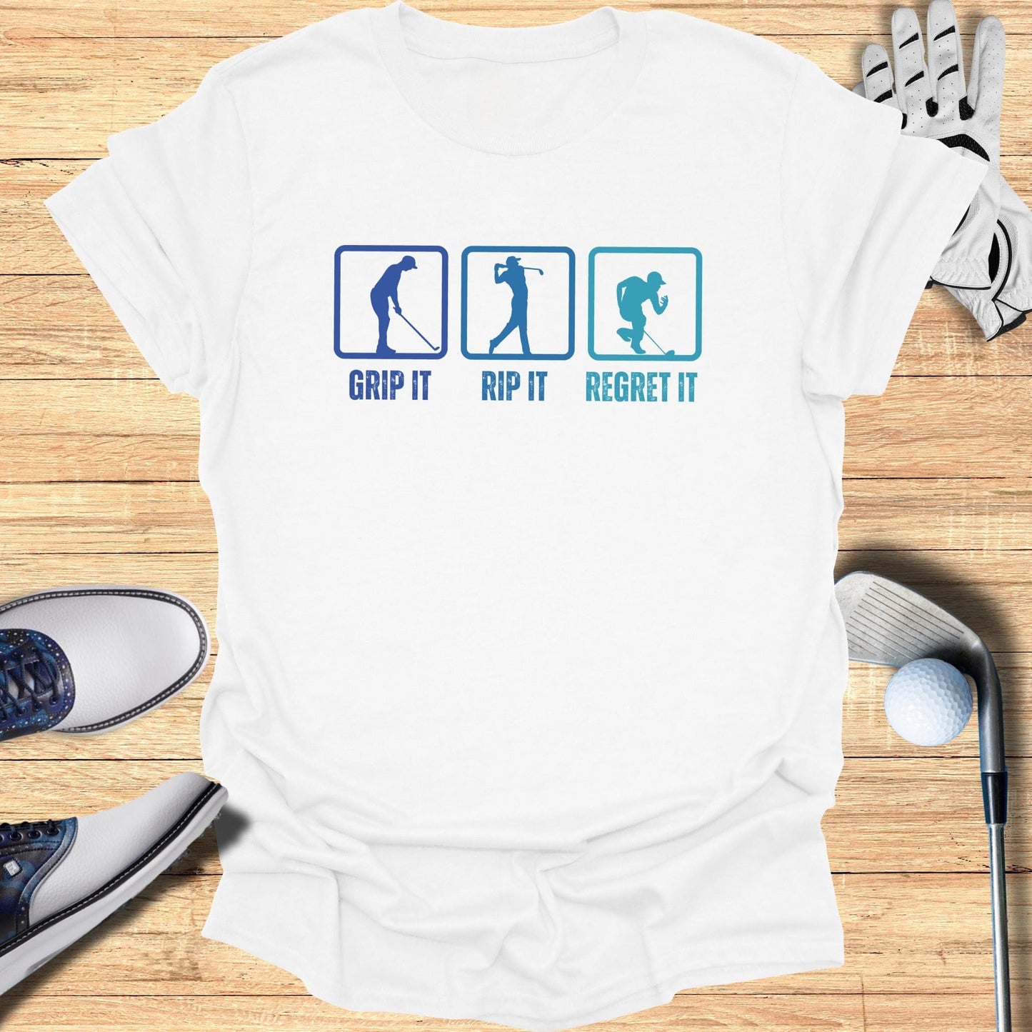 Grip Rip Regret T-Shirt - Funny Golf Tee by Swing Epic