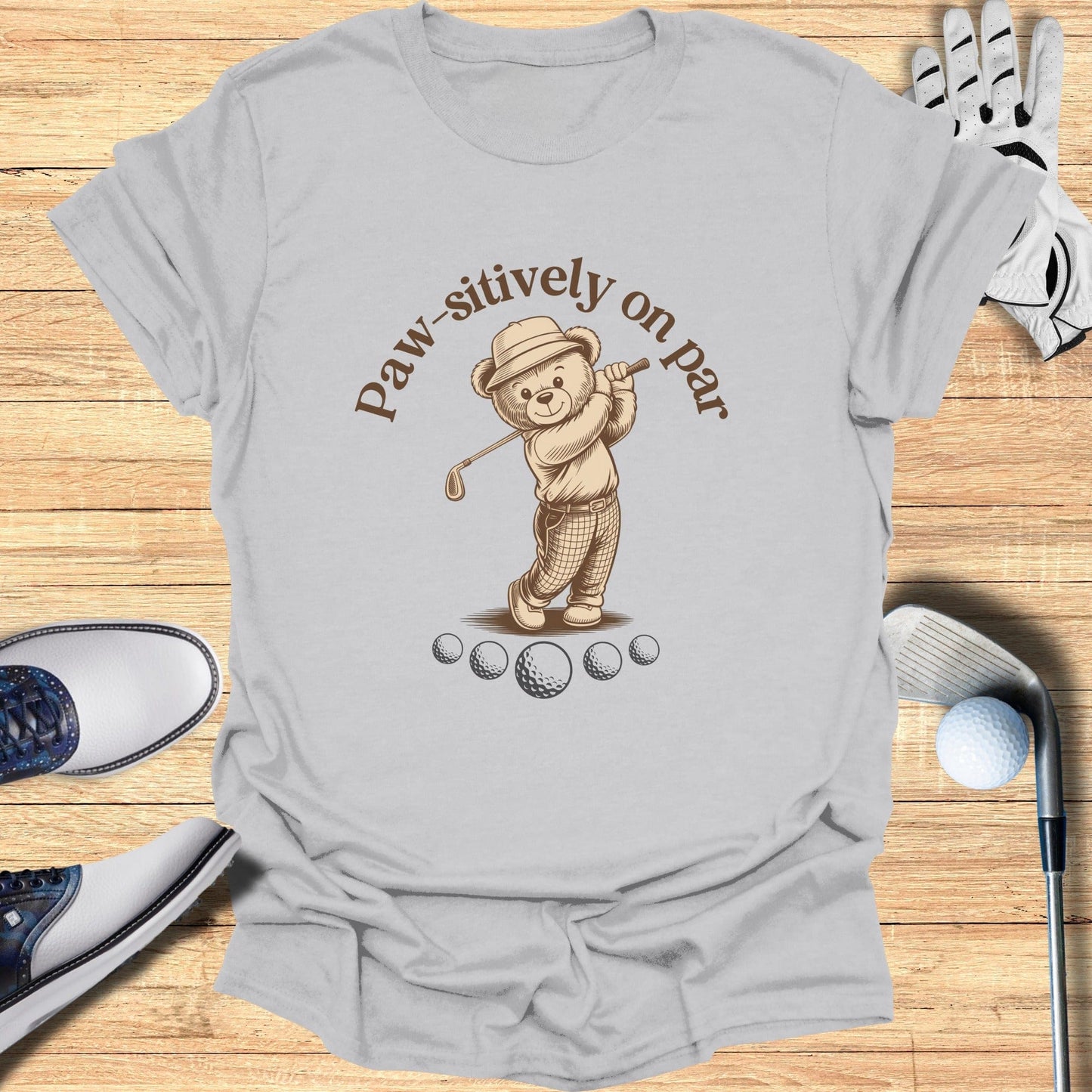 Paw-sitively On Par T-Shirt - Funny Golf Tee by Swing Epic