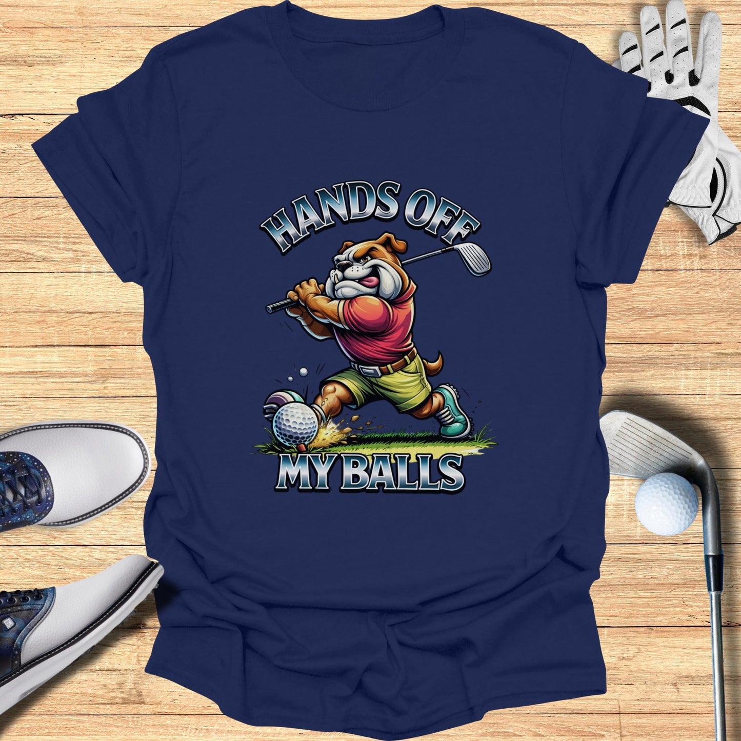 Hands Off My Balls Funny Golf Graphic T-Shirt
