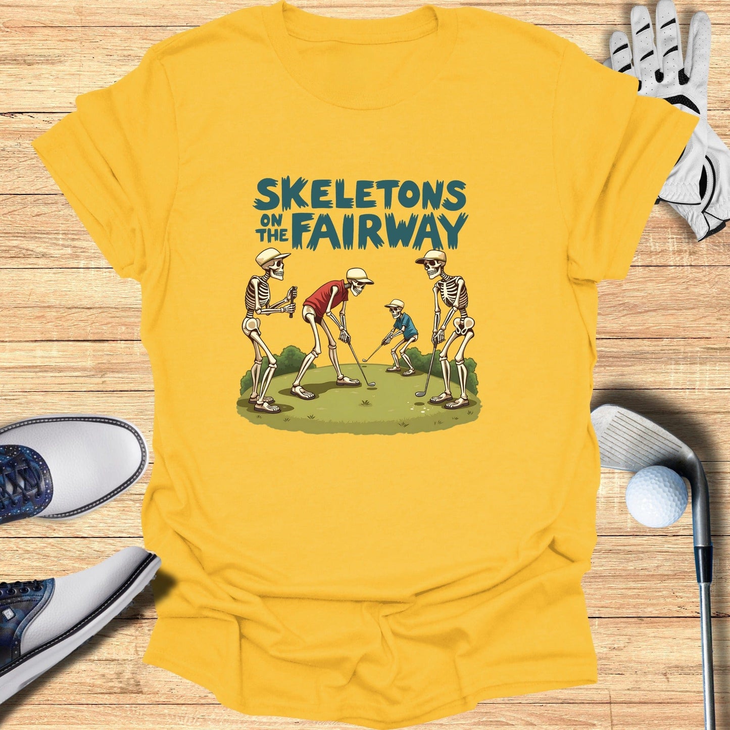 Skeletons on the Fairway T-Shirt - Funny Golf Tee by Swing Epic