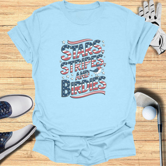 Stars Stripes And Birdies TShirt - Funny Golf Tee by Swing Epic