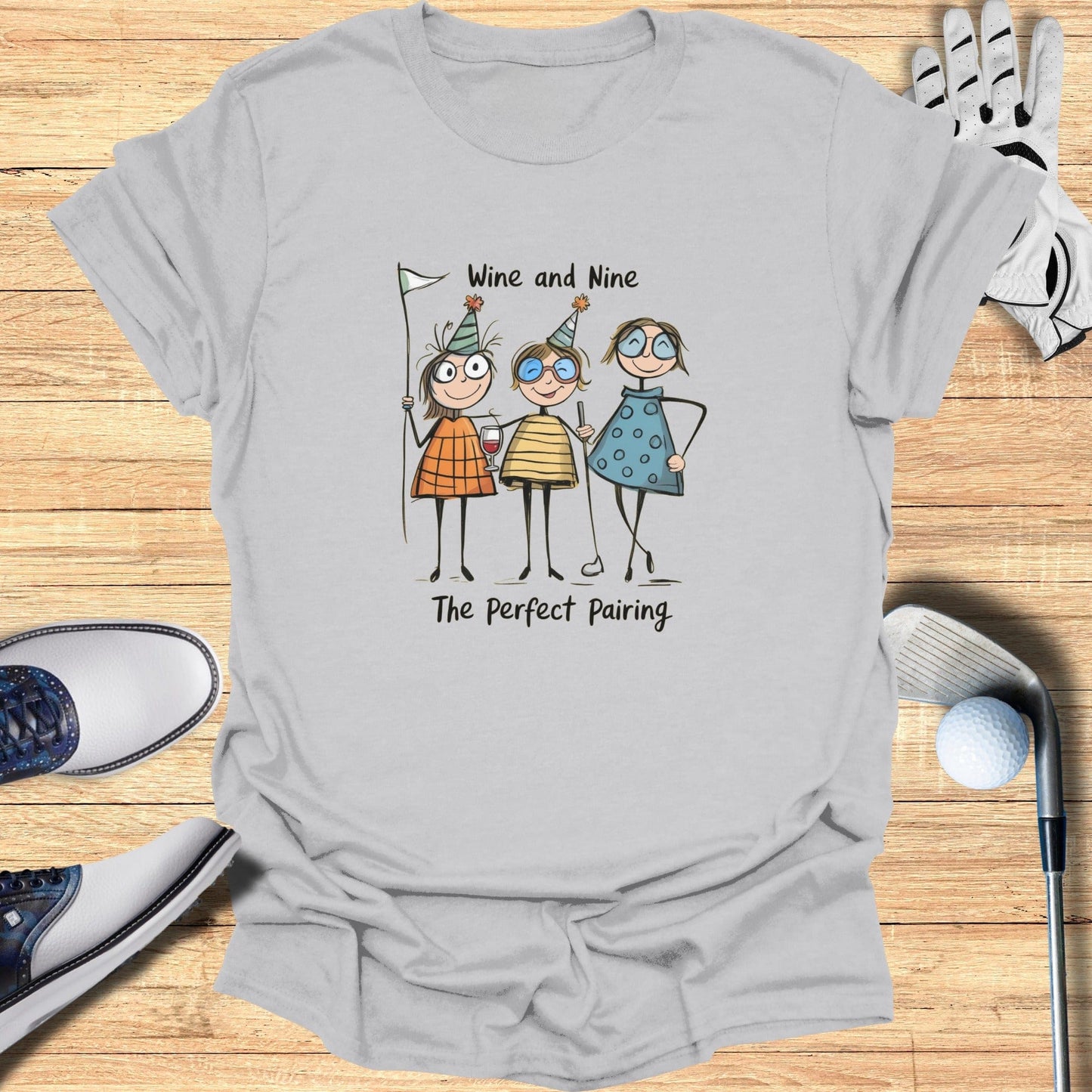 Wine & Nine T-Shirt - Funny Golf Tee by Swing Epic