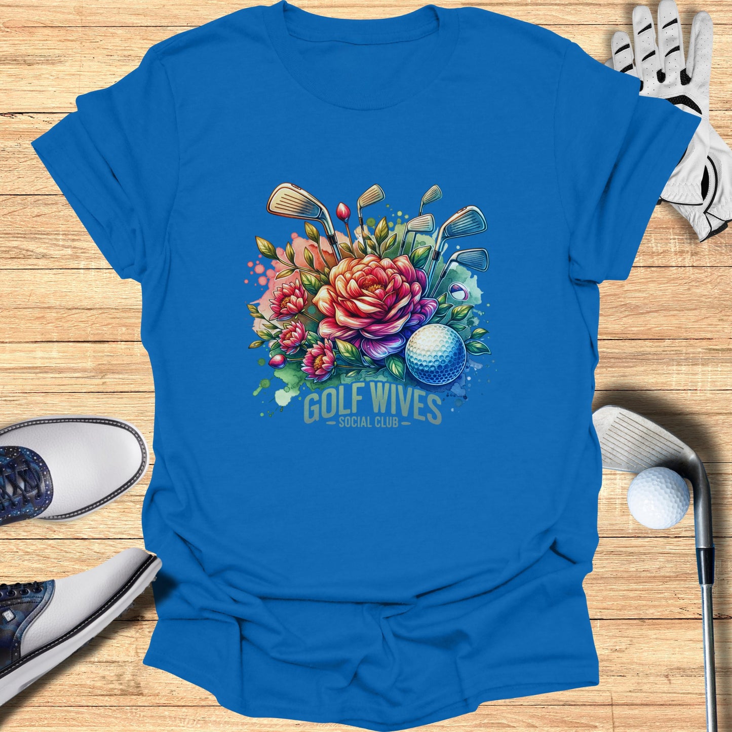 Golf Wives Social Club Floral Blue Graphic Shirt product