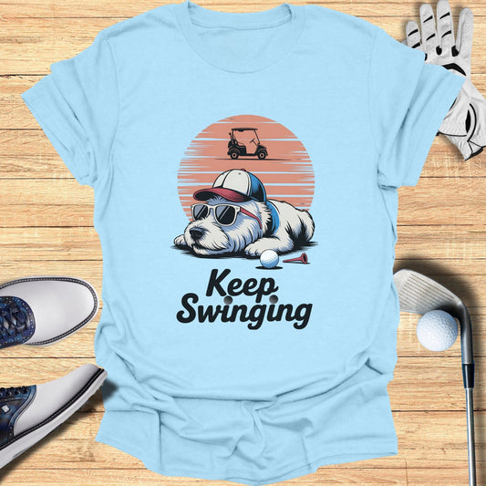 Keep Swinging Labrador T-Shirt - Funny Golf Tee by Swing Epic