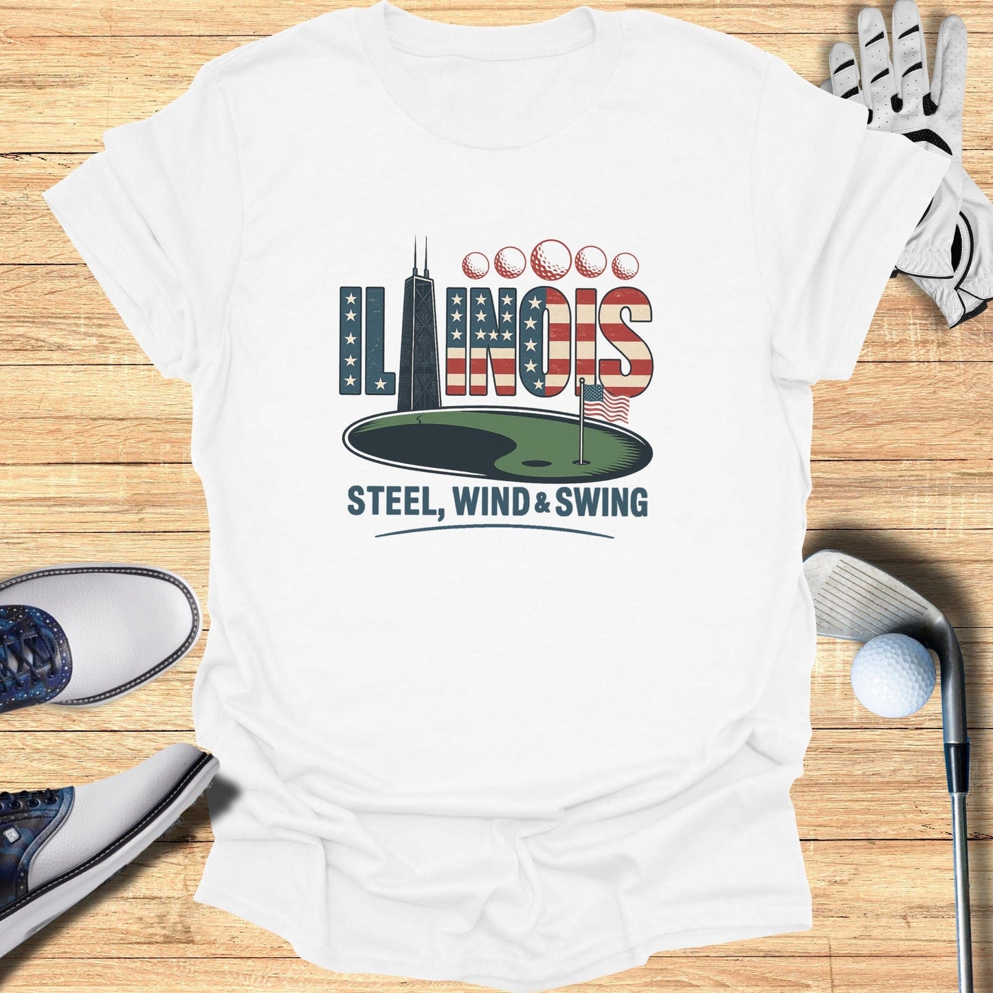 Illinois Golf T-Shirt - Funny Golf Tee by Swing Epic