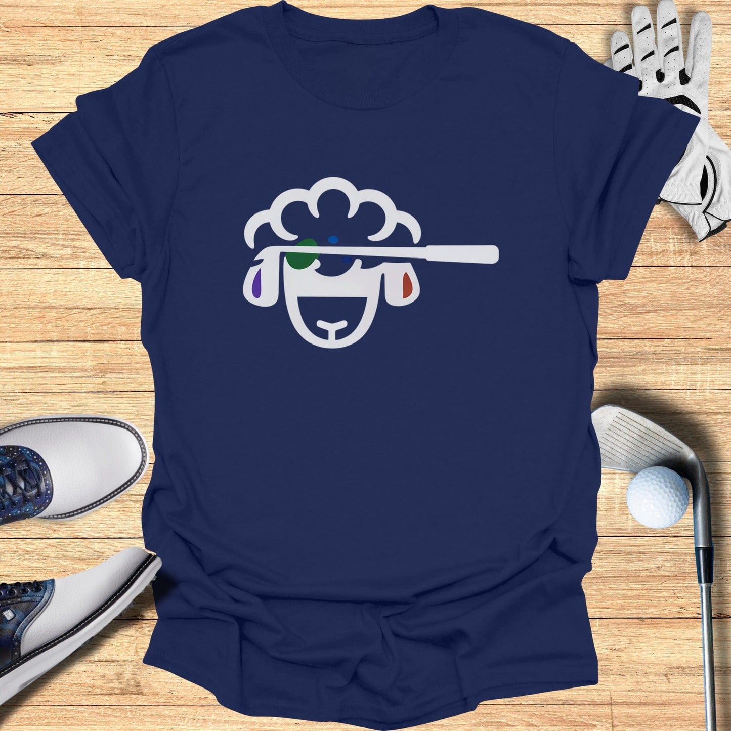 Cute Sheep with Sunglasses Golf Lover Tee