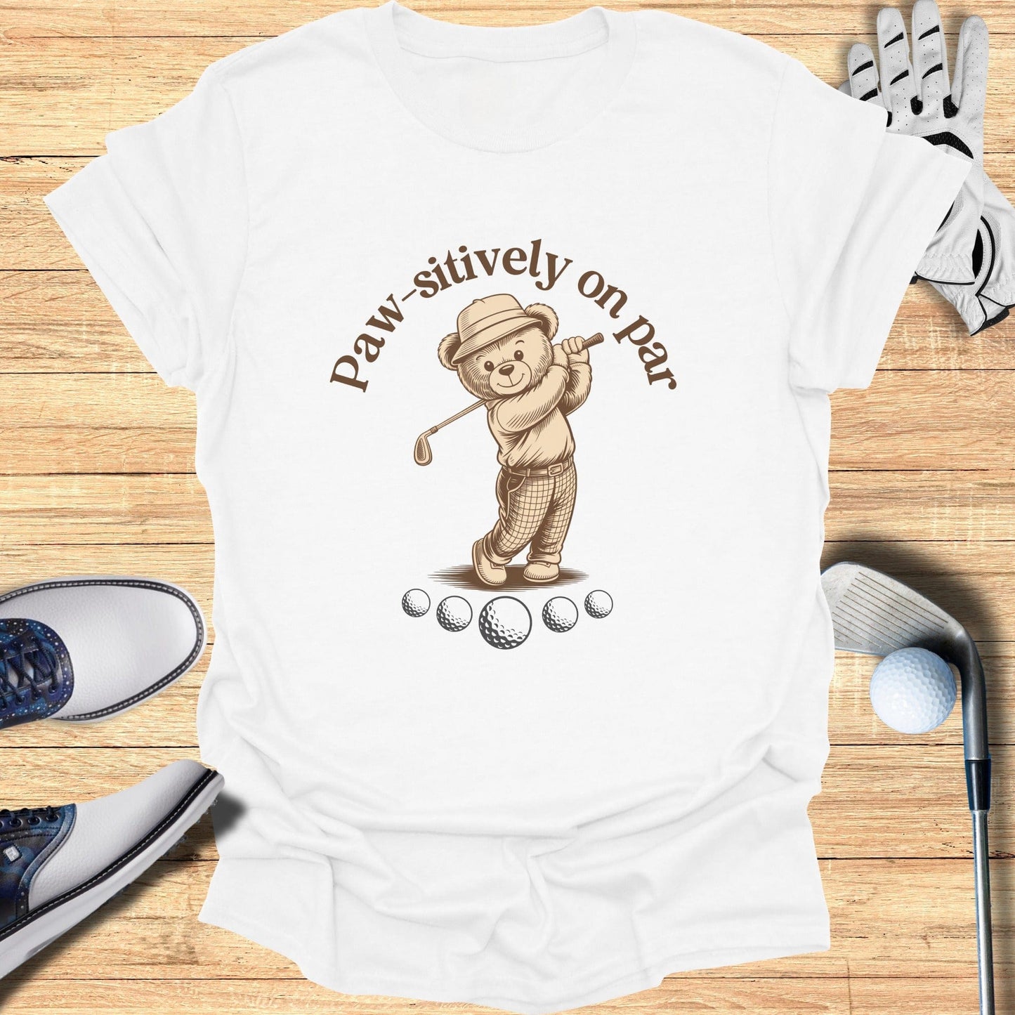 Paw-sitively On Par T-Shirt - Funny Golf Tee by Swing Epic