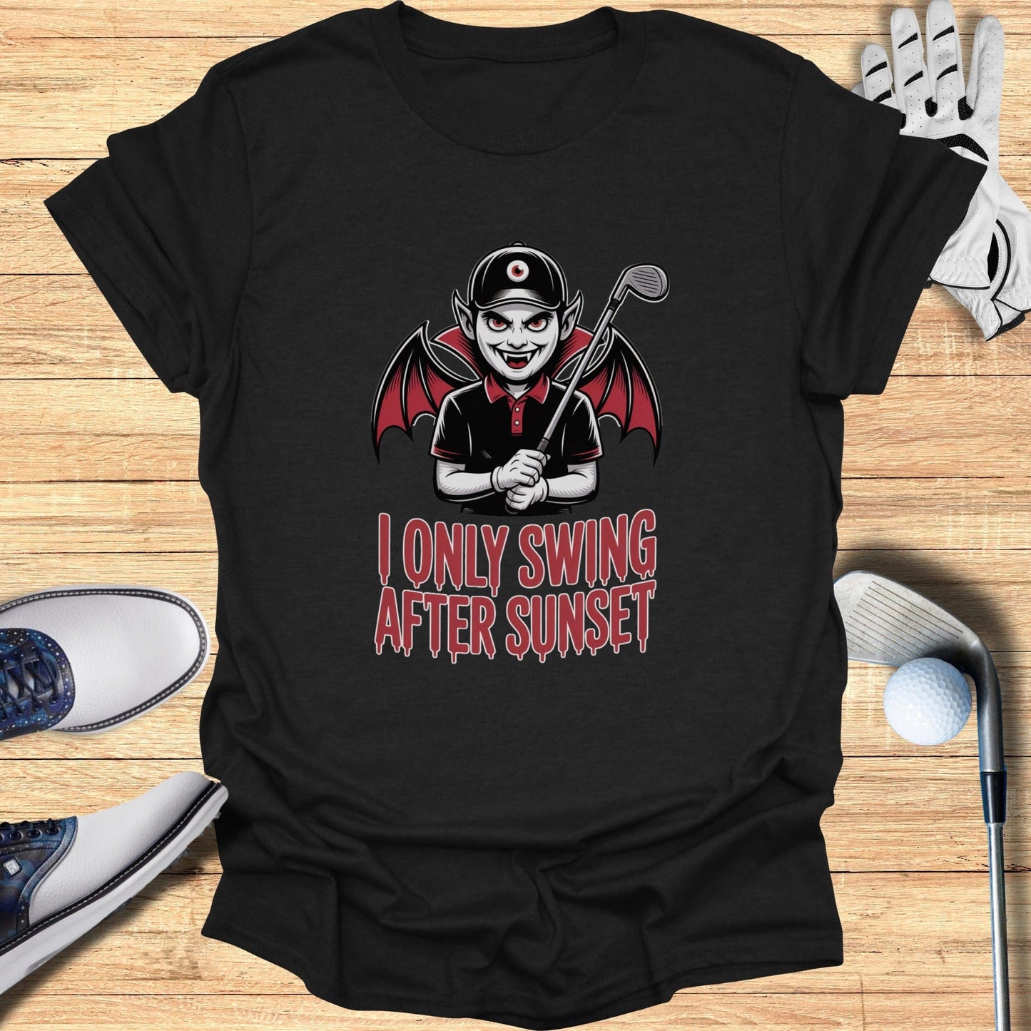 Swing After Sunset T-Shirt - Funny Golf Tee by Swing Epic