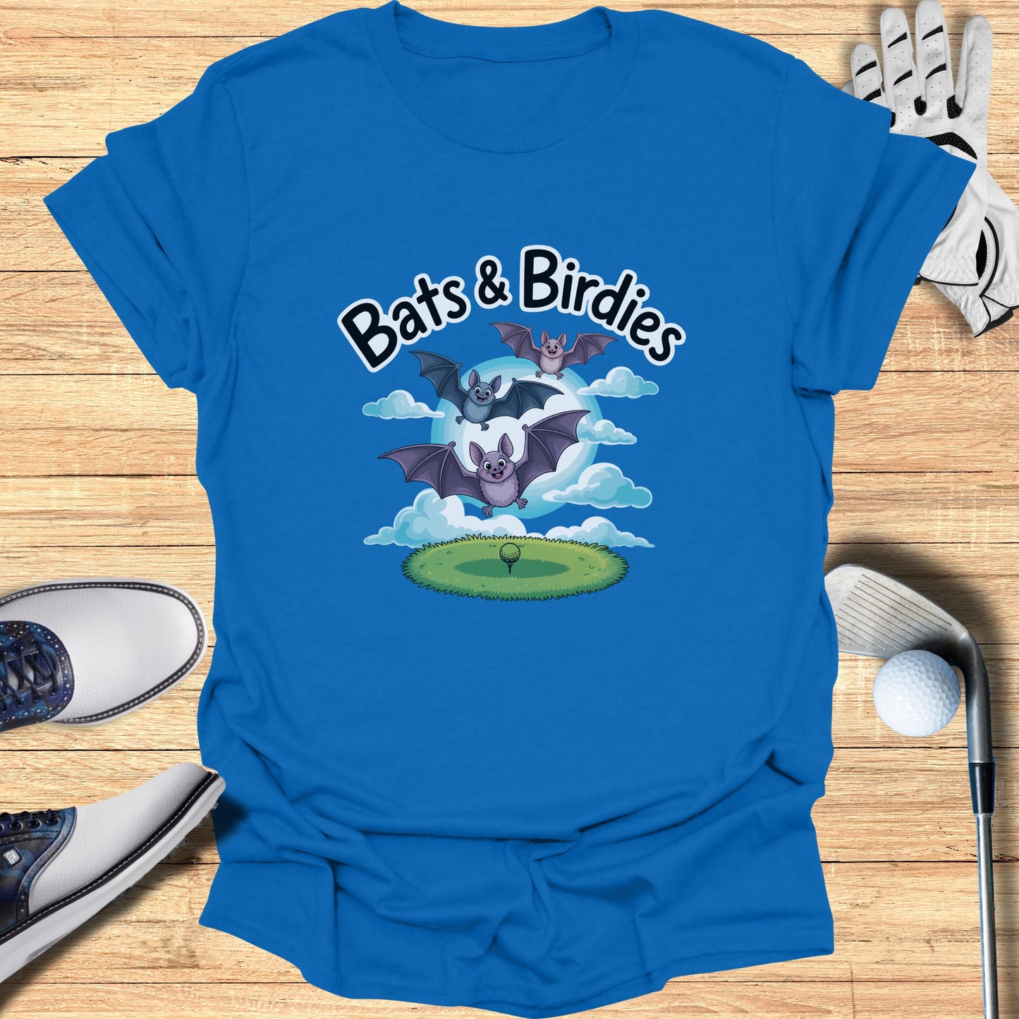 Bats and Birdies Funny Golf Themed Graphic T-Shirt product