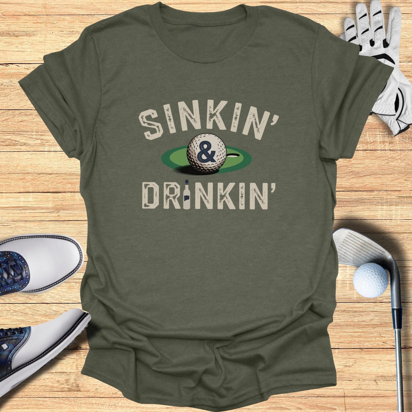 Sinkin’ & Drinkin’ T-Shirt - Funny Golf Tee by Swing Epic