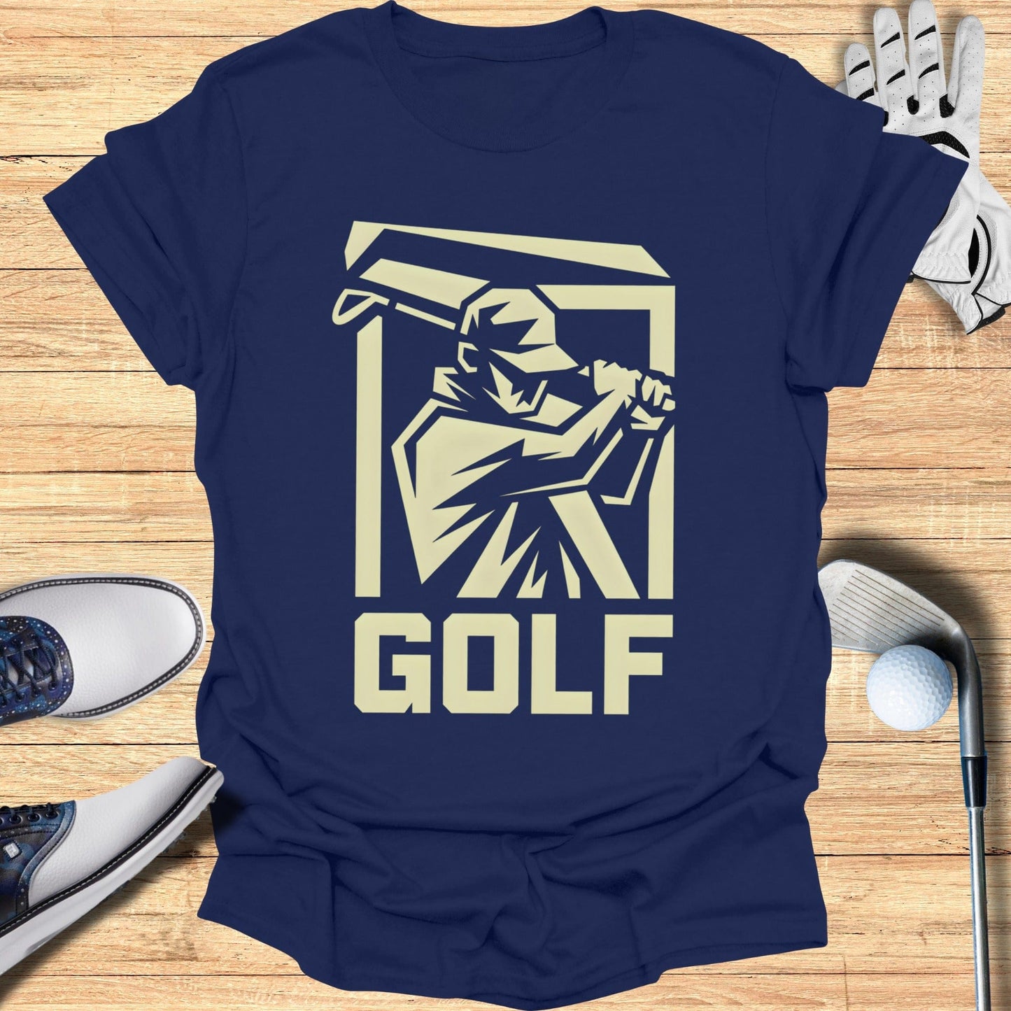 Golfer Taking a Swing Illustration T-Shirt