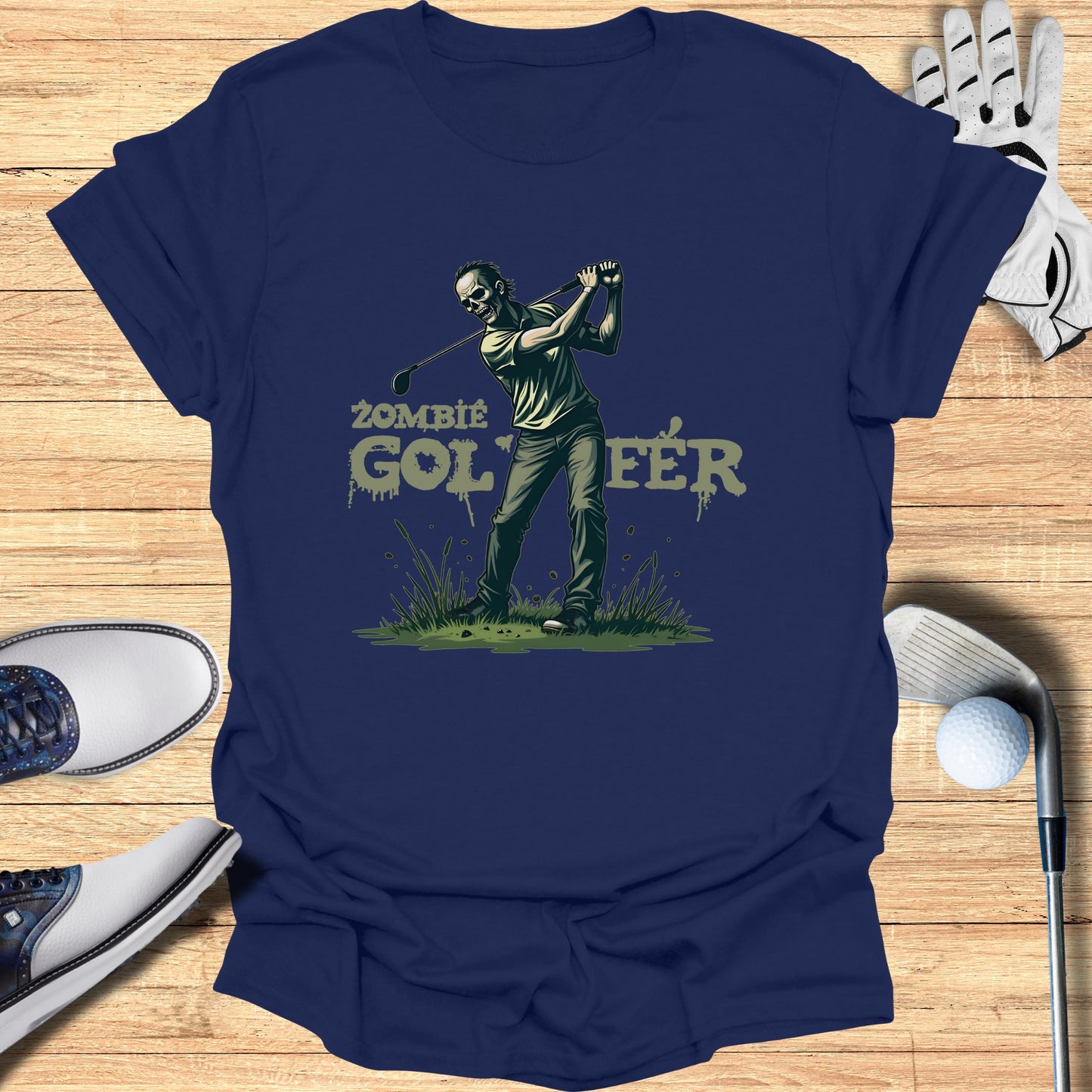 Zombie Golfer Graphic Tee Shirt Product