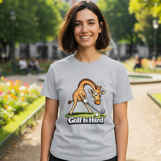 Golf Is Hard Giraffe Playing Golf T-Shirt