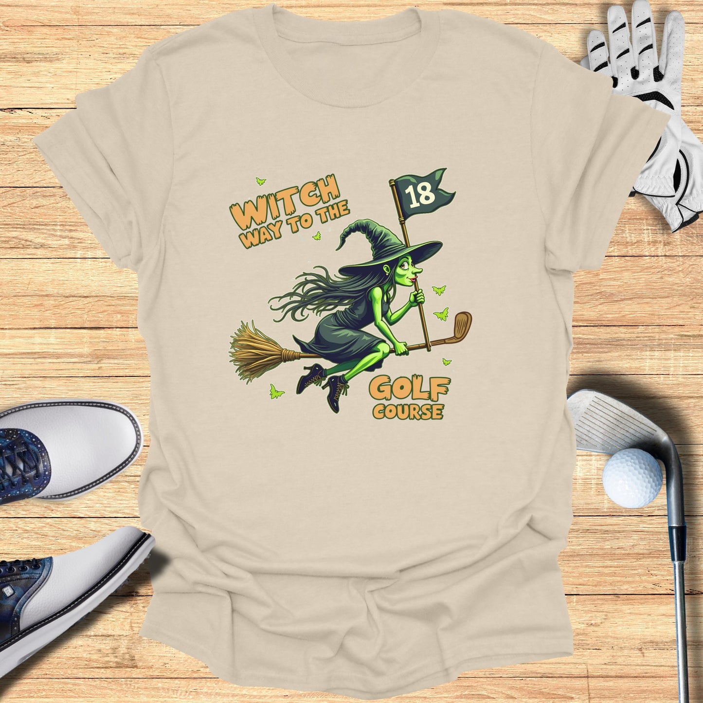 Witch Flying to the 18th Hole Golf Course T-Shirt product type
