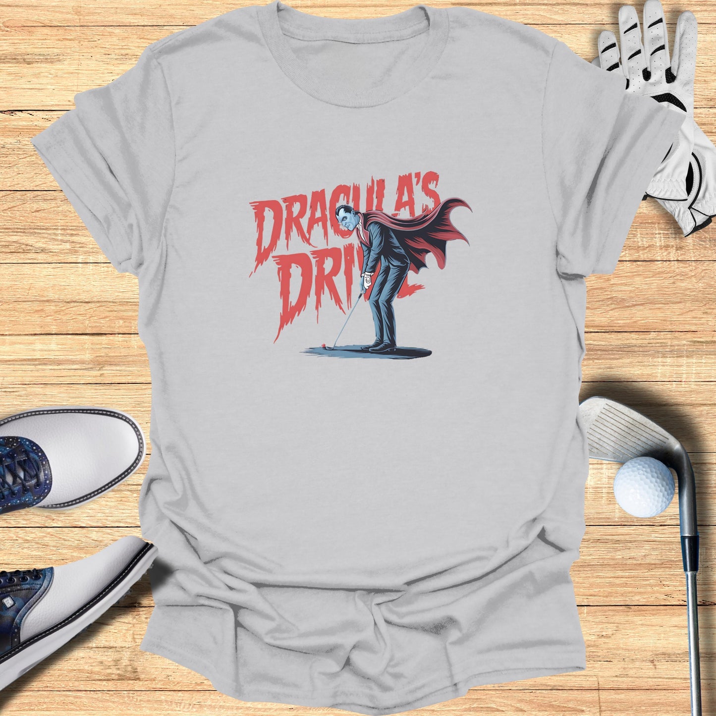 Dracula's Drive Vampire Golfer T-Shirt product type