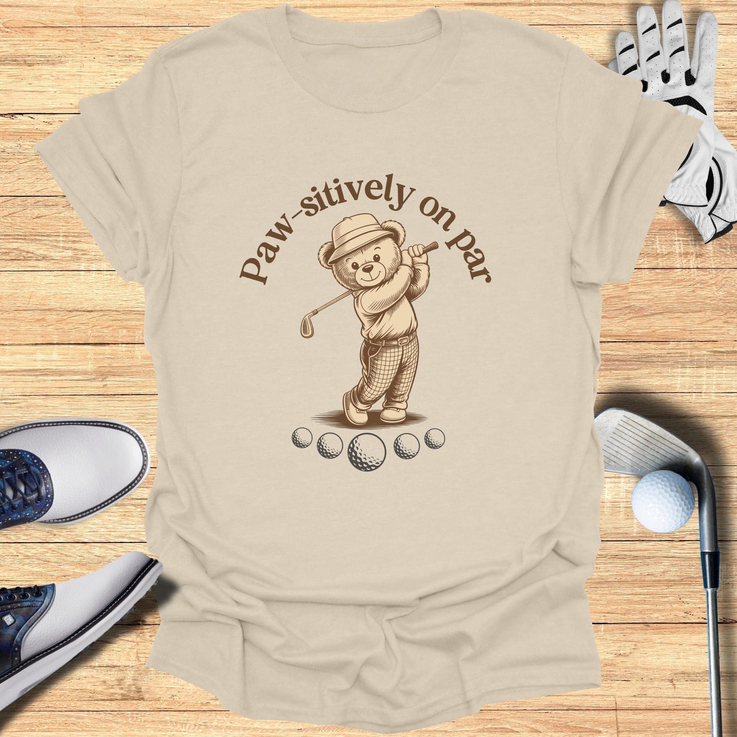 Paw-sitively On Par T-Shirt - Funny Golf Tee by Swing Epic
