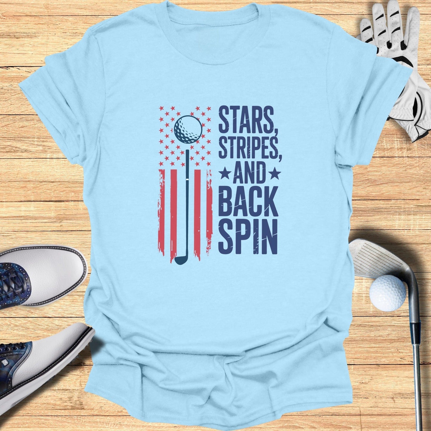 Stars Stripes T-Shirt - Funny Golf Tee by Swing Epic