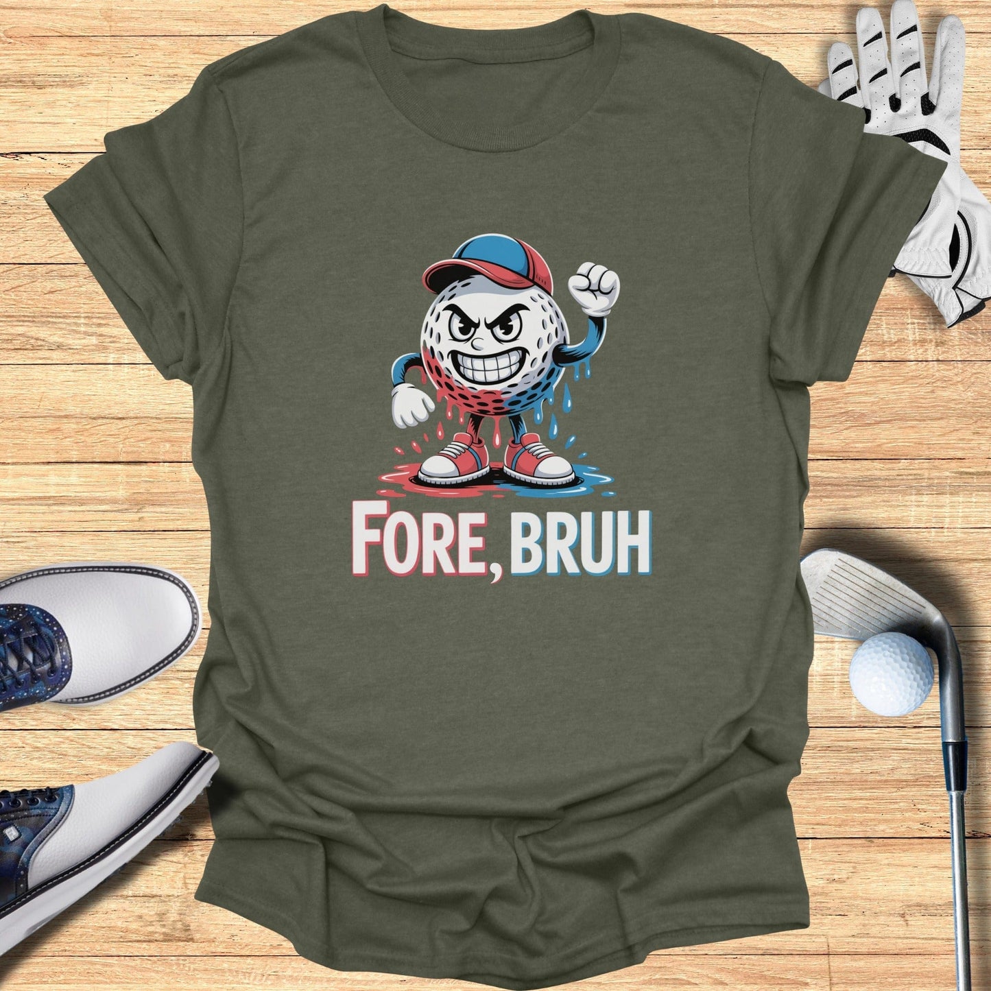 Fore, Bruh T-Shirt - Funny Golf Tee by Swing Epic