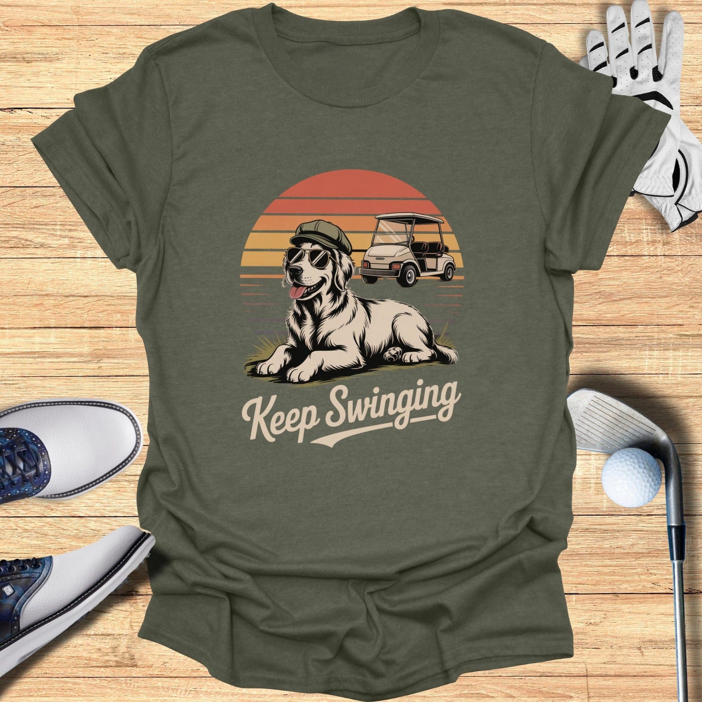 Keep Swinging Labrador T-Shirt - Funny Golf Tee by Swing Epic
