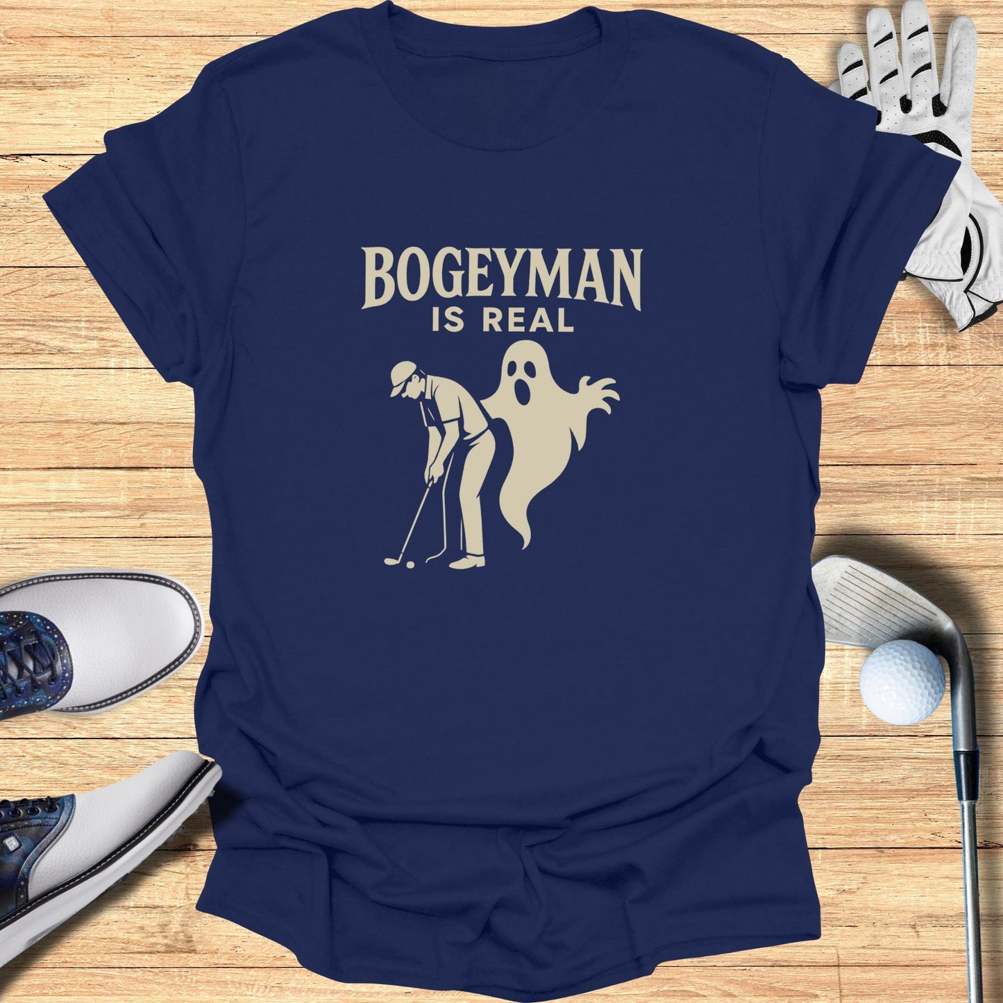 Bogeyman Is Real T-Shirt - Funny Golf Tee by Swing Epic