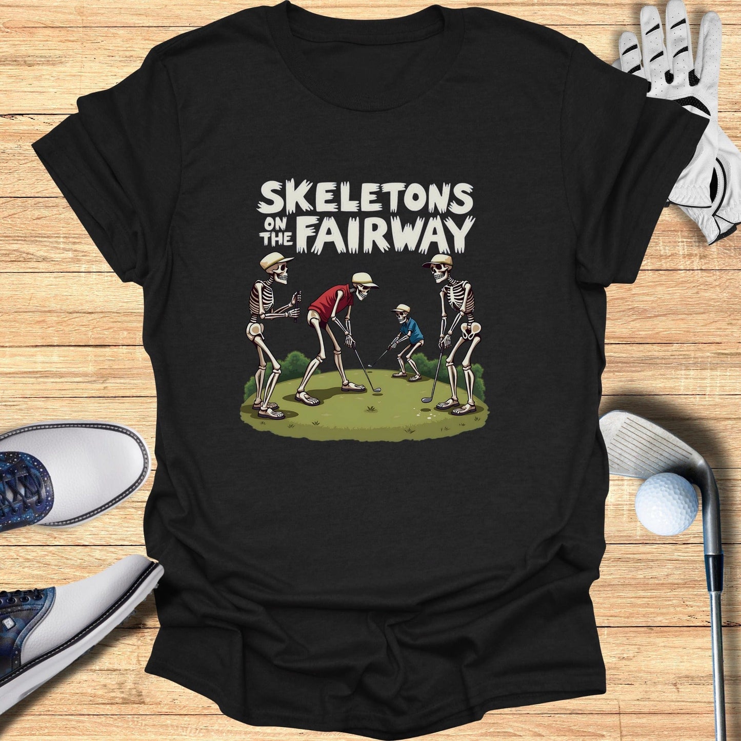 Skeletons on the Fairway T-Shirt - Funny Golf Tee by Swing Epic
