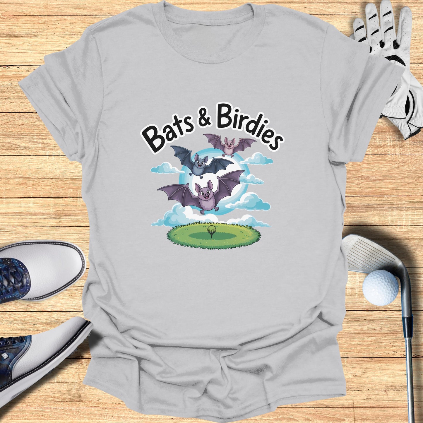 Bats and Birdies Golf Themed Graphic T-Shirt product