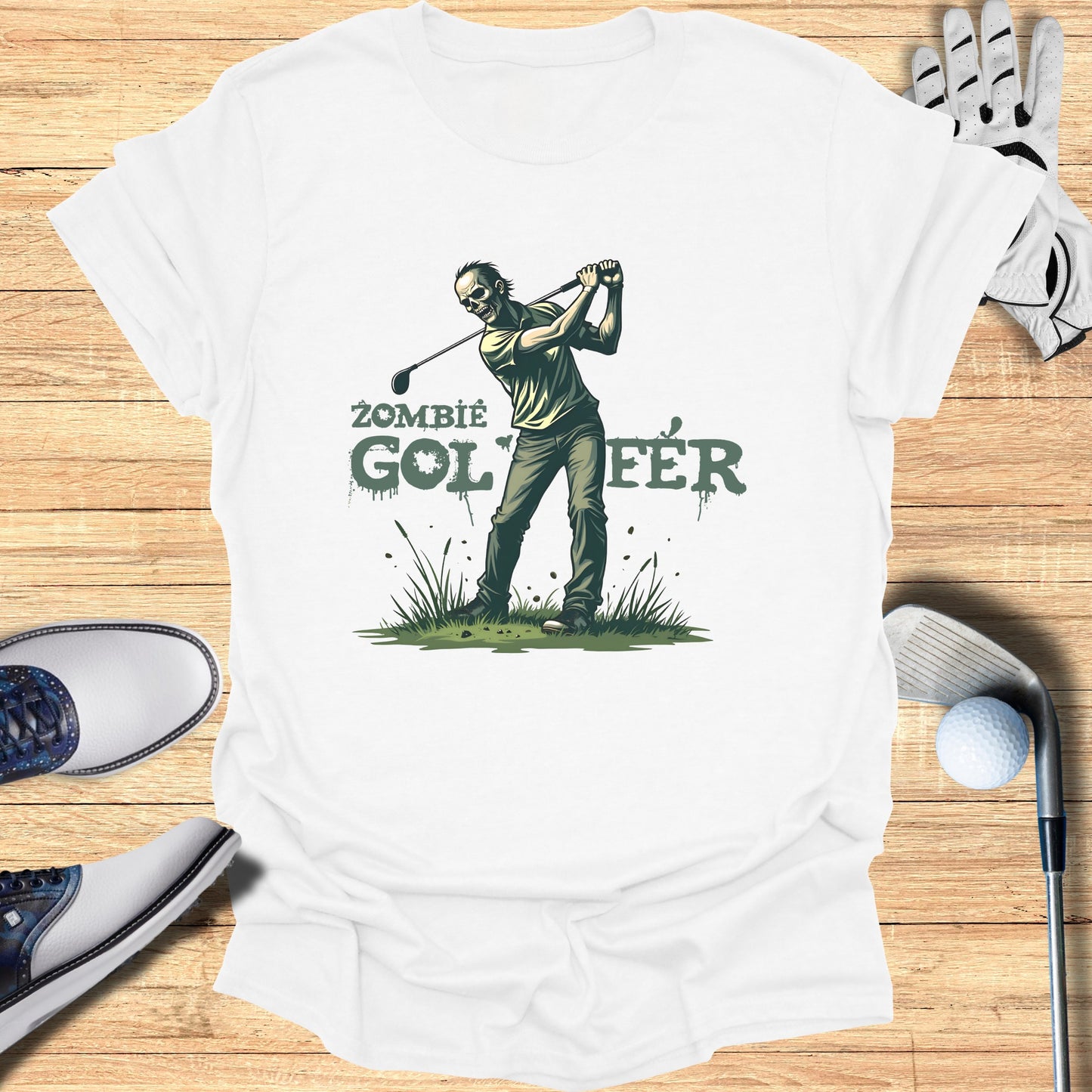 Zombie Golfer Graphic Print Funny Golf T-Shirt product