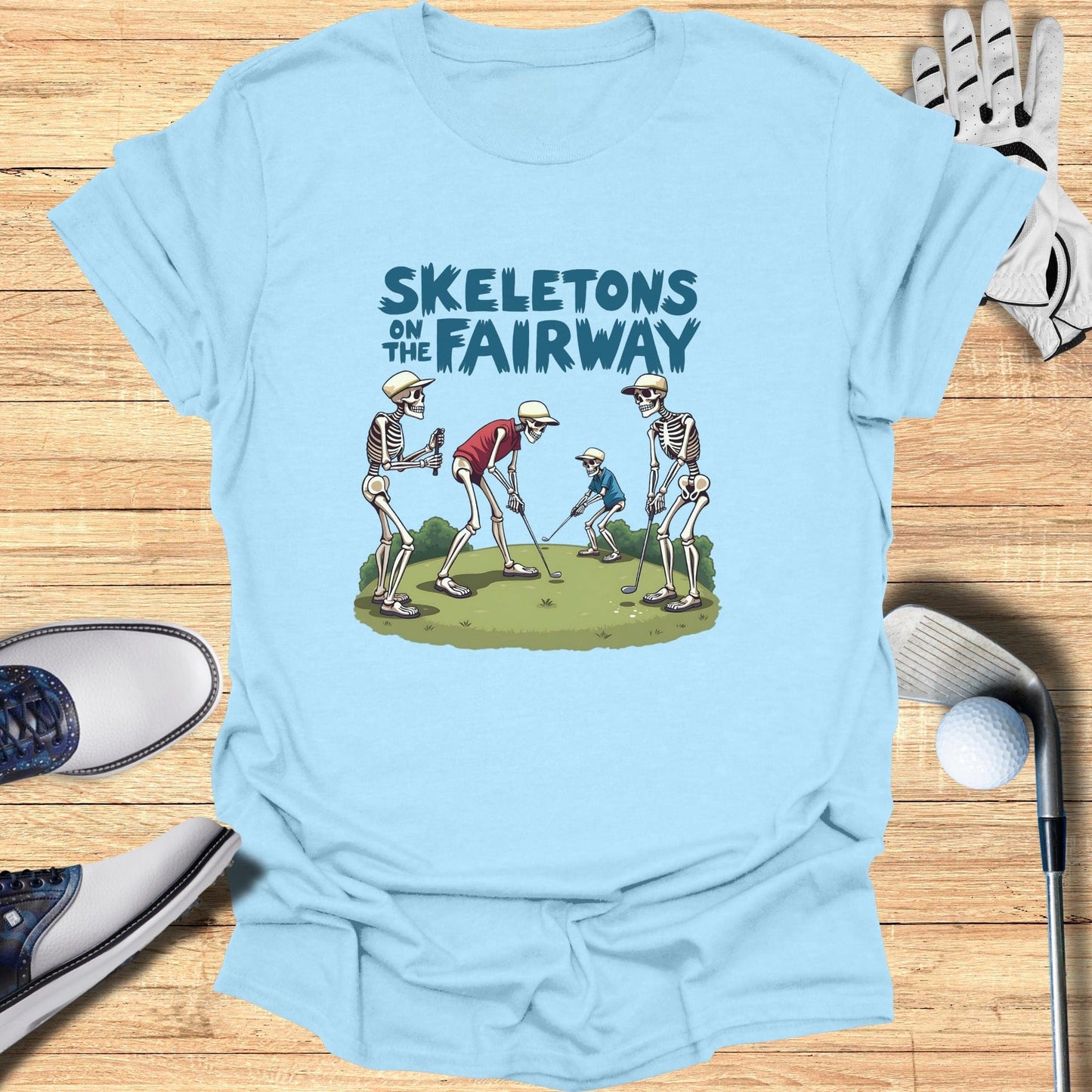 Skeletons on the Fairway T-Shirt - Funny Golf Tee by Swing Epic