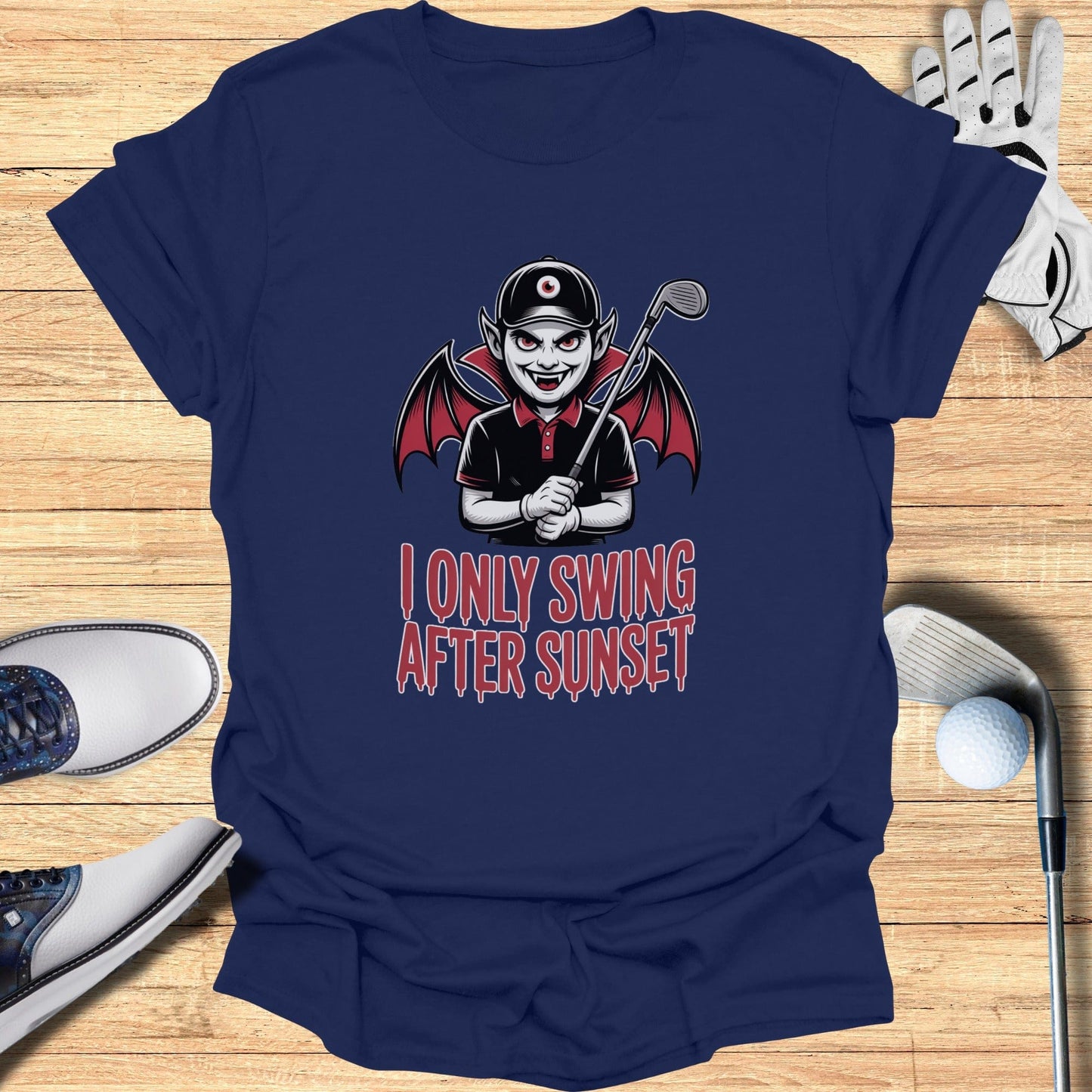 Swing After Sunset T-Shirt - Funny Golf Tee by Swing Epic