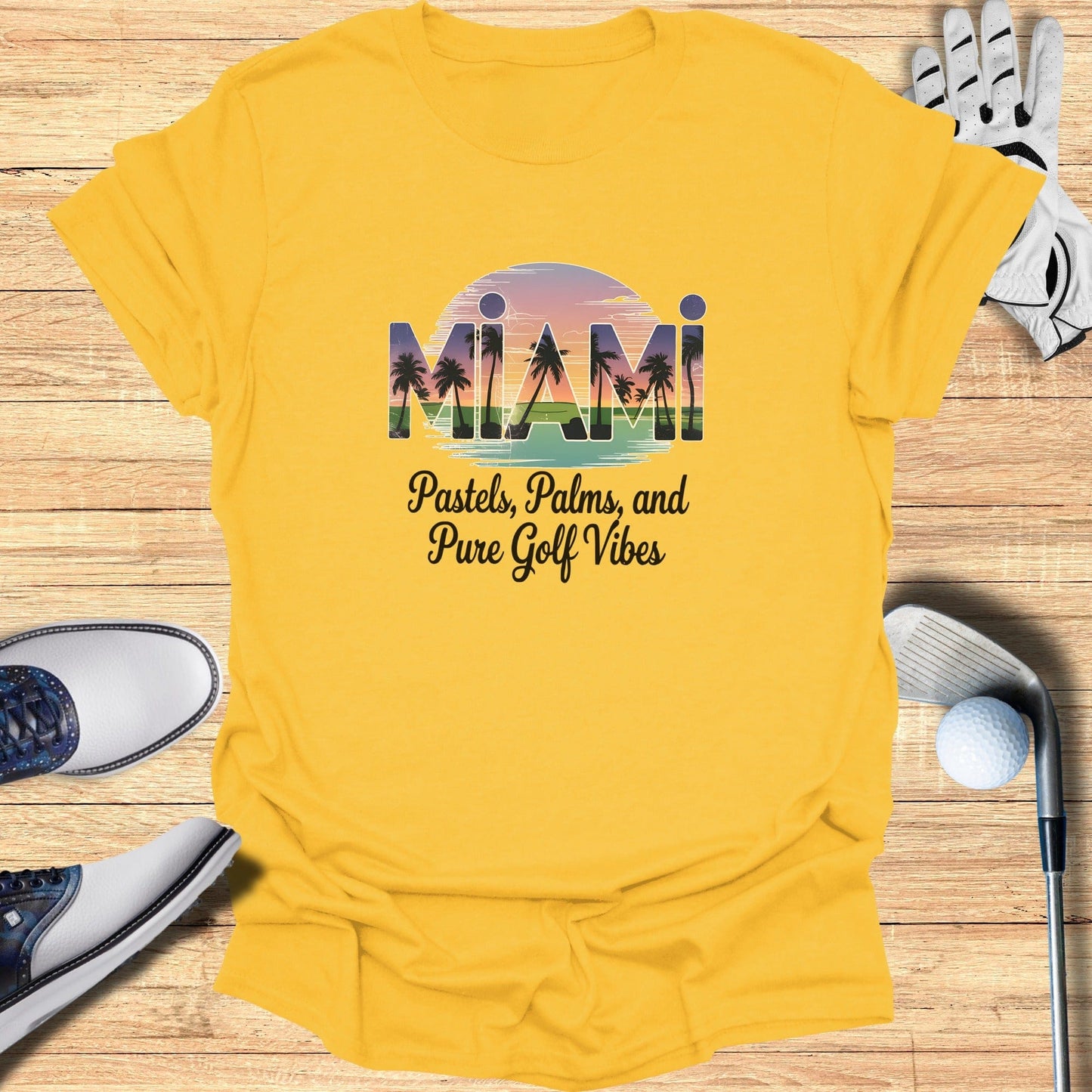 Miami Golf Vibes T-Shirt - Funny Golf Tee by Swing Epic
