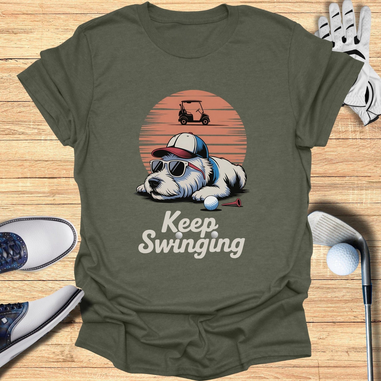 Keep Swinging Labrador T-Shirt - Funny Golf Tee by Swing Epic