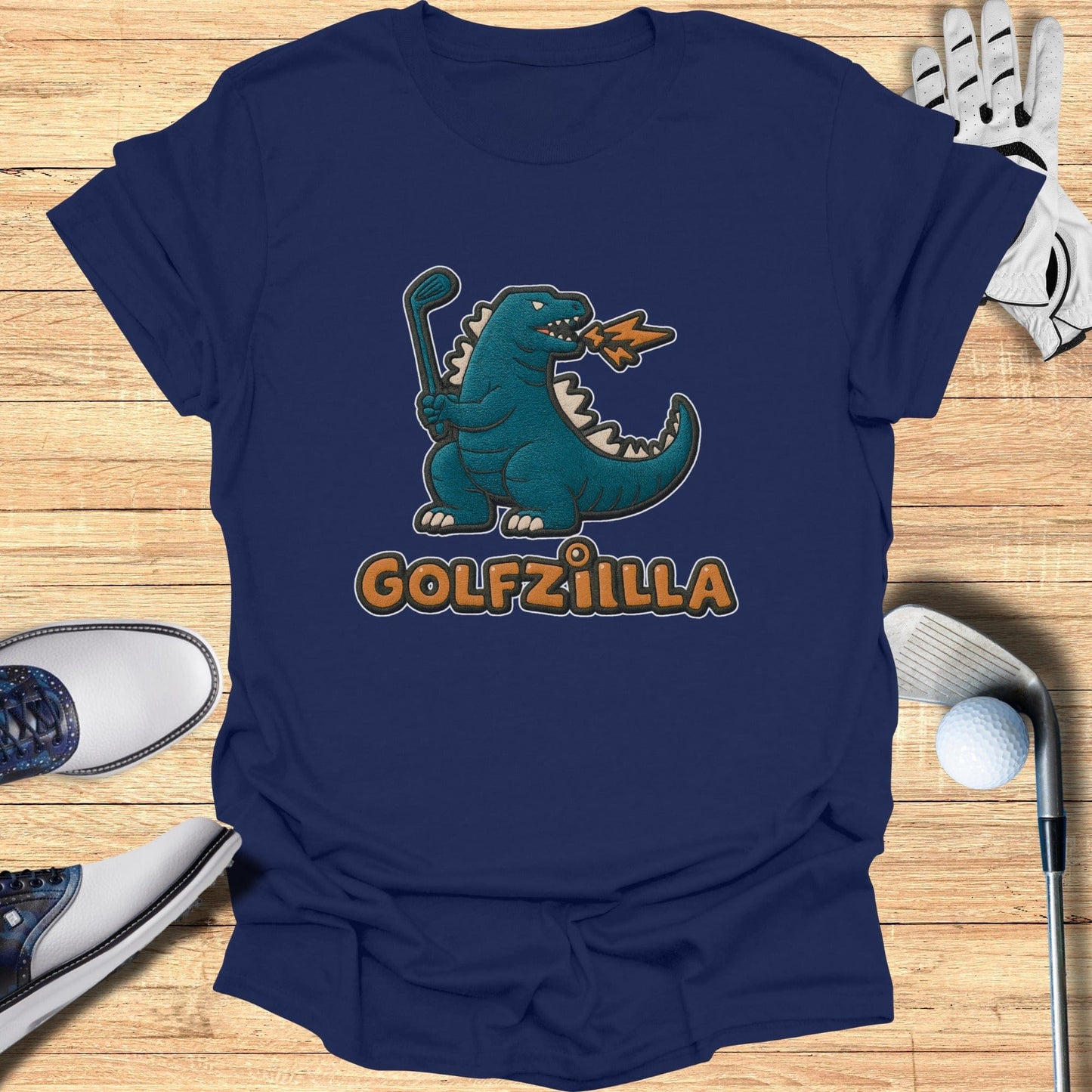 Golfzilla Navy Blue Graphic T-Shirt for Men