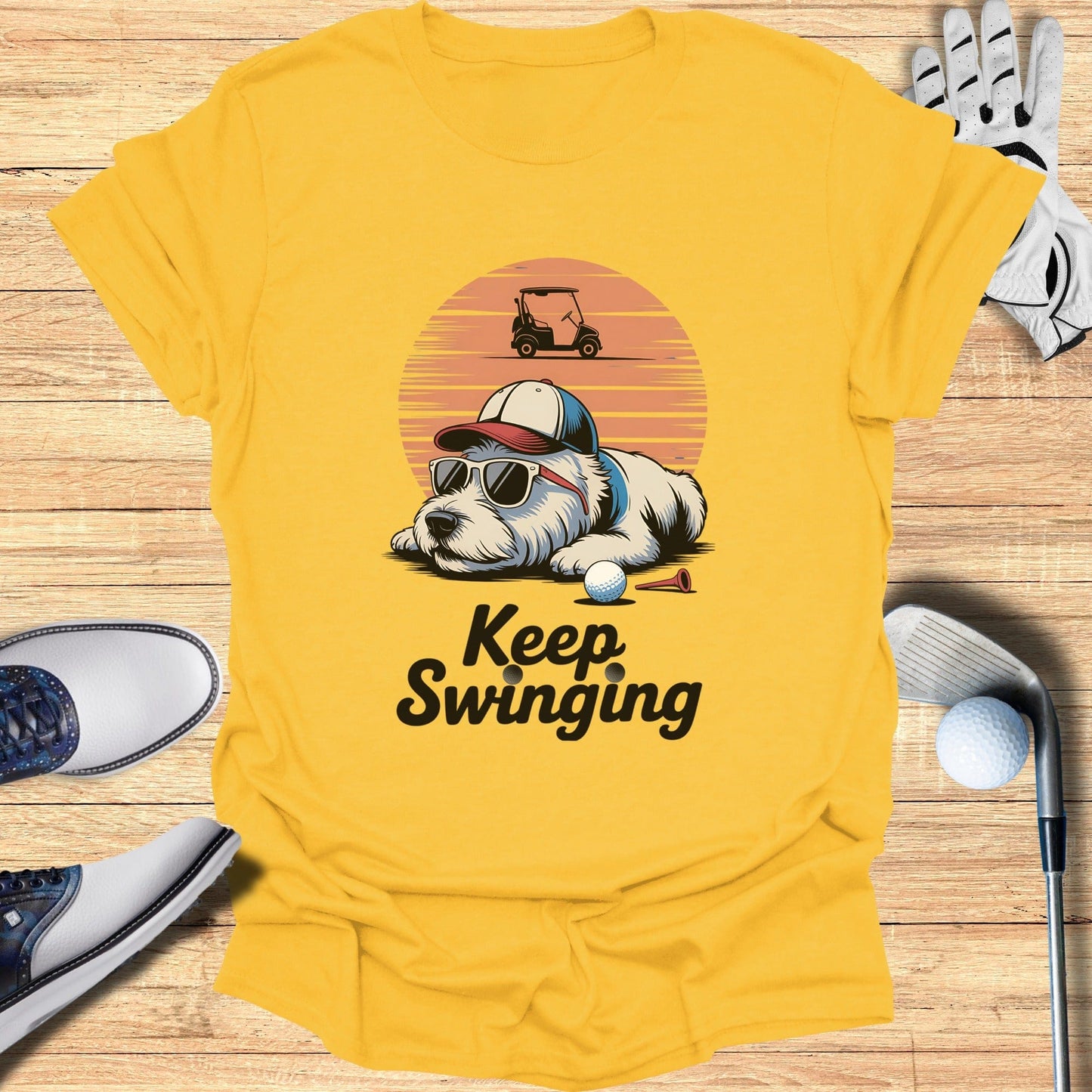 Keep Swinging Labrador T-Shirt - Funny Golf Tee by Swing Epic