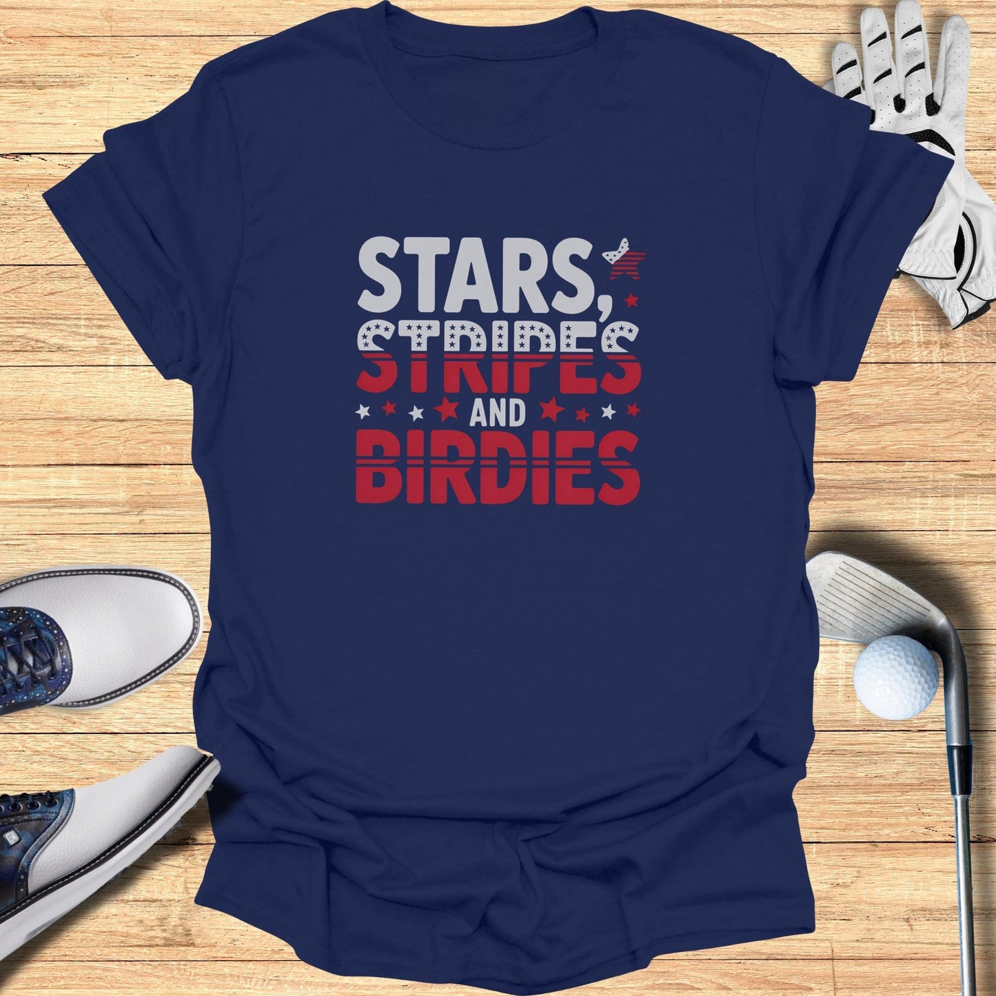 Stars Stripes T-Shirt - Funny Golf Tee by Swing Epic