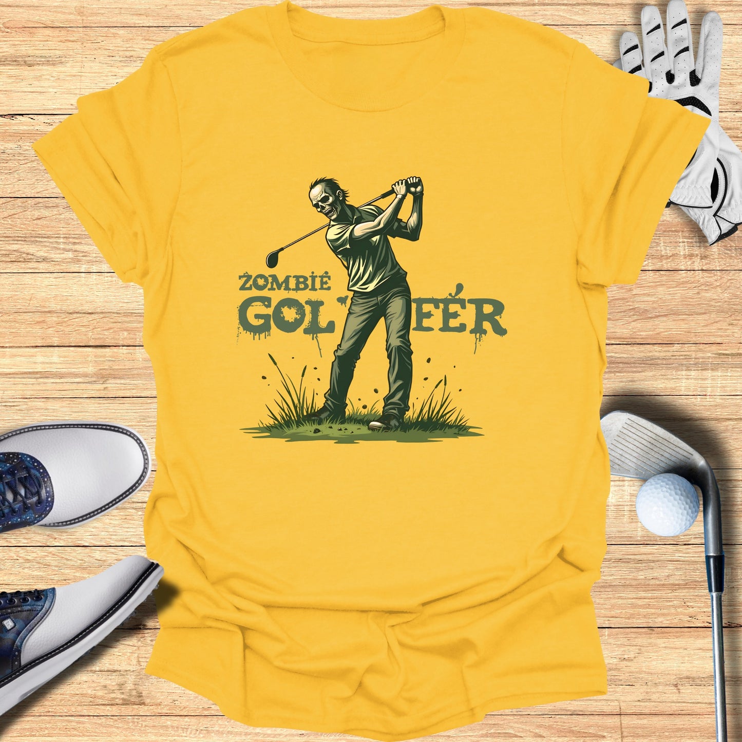 Zombie Golfer Unique Graphic Golf T-shirt product