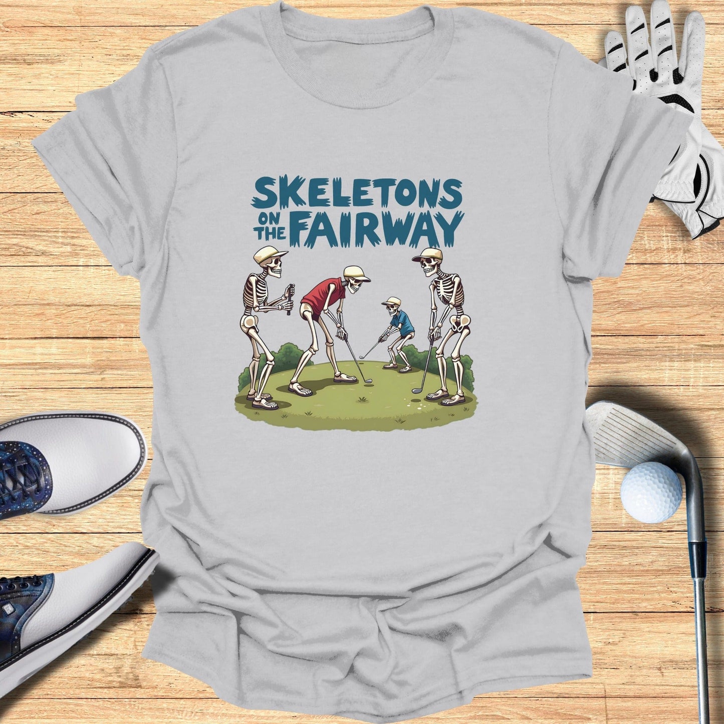 Skeletons on the Fairway T-Shirt - Funny Golf Tee by Swing Epic
