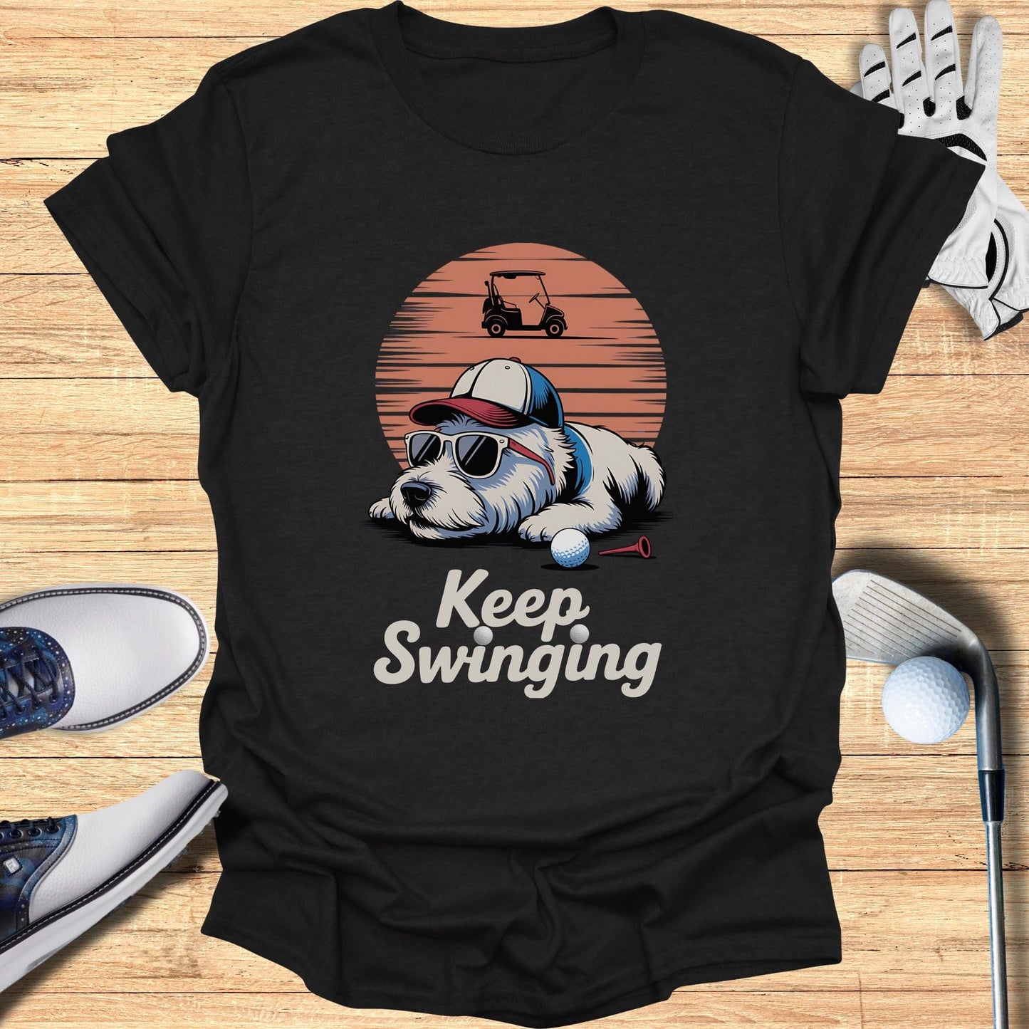 Keep Swinging Labrador T-Shirt - Funny Golf Tee by Swing Epic