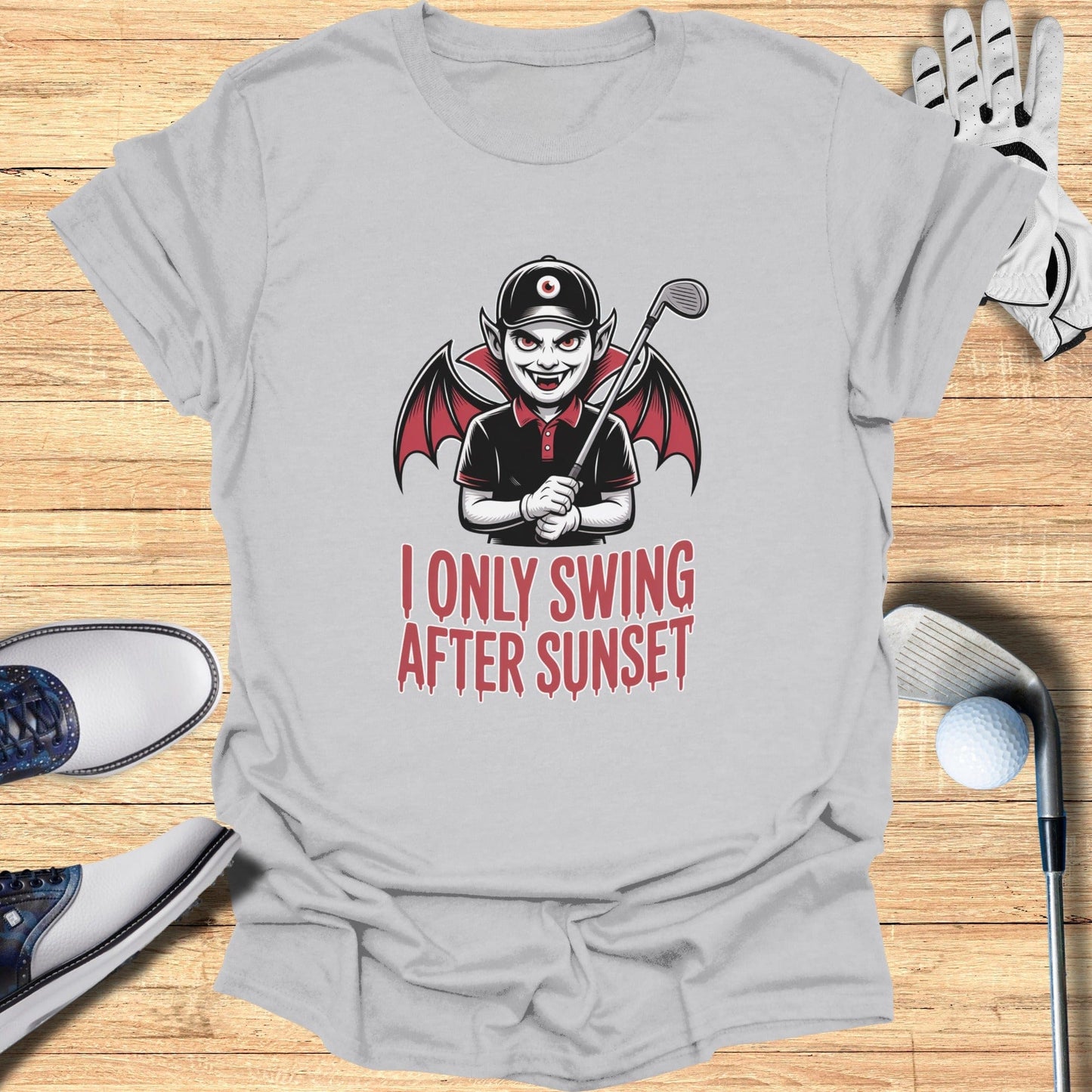 Swing After Sunset T-Shirt - Funny Golf Tee by Swing Epic