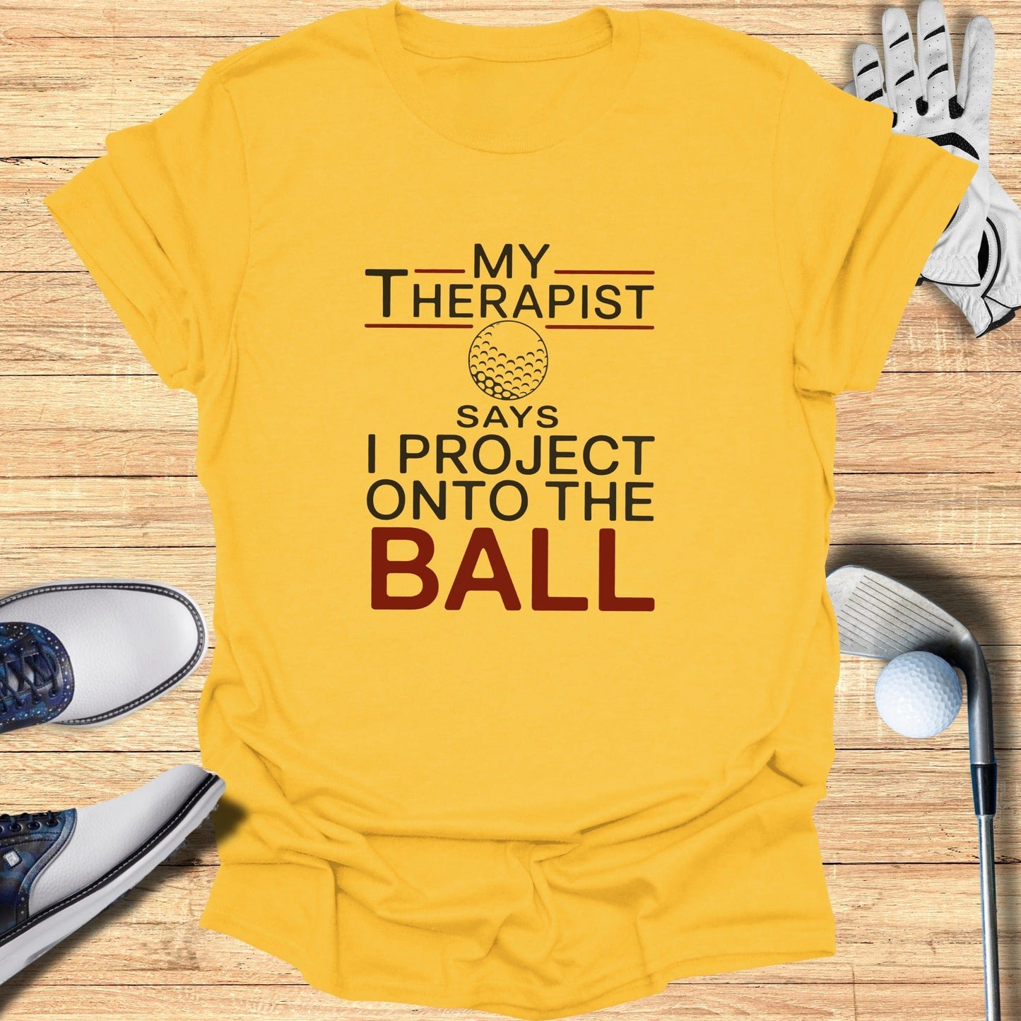 I Project Onto The Ball T-Shirt - Funny Golf Tee by Swing Epic