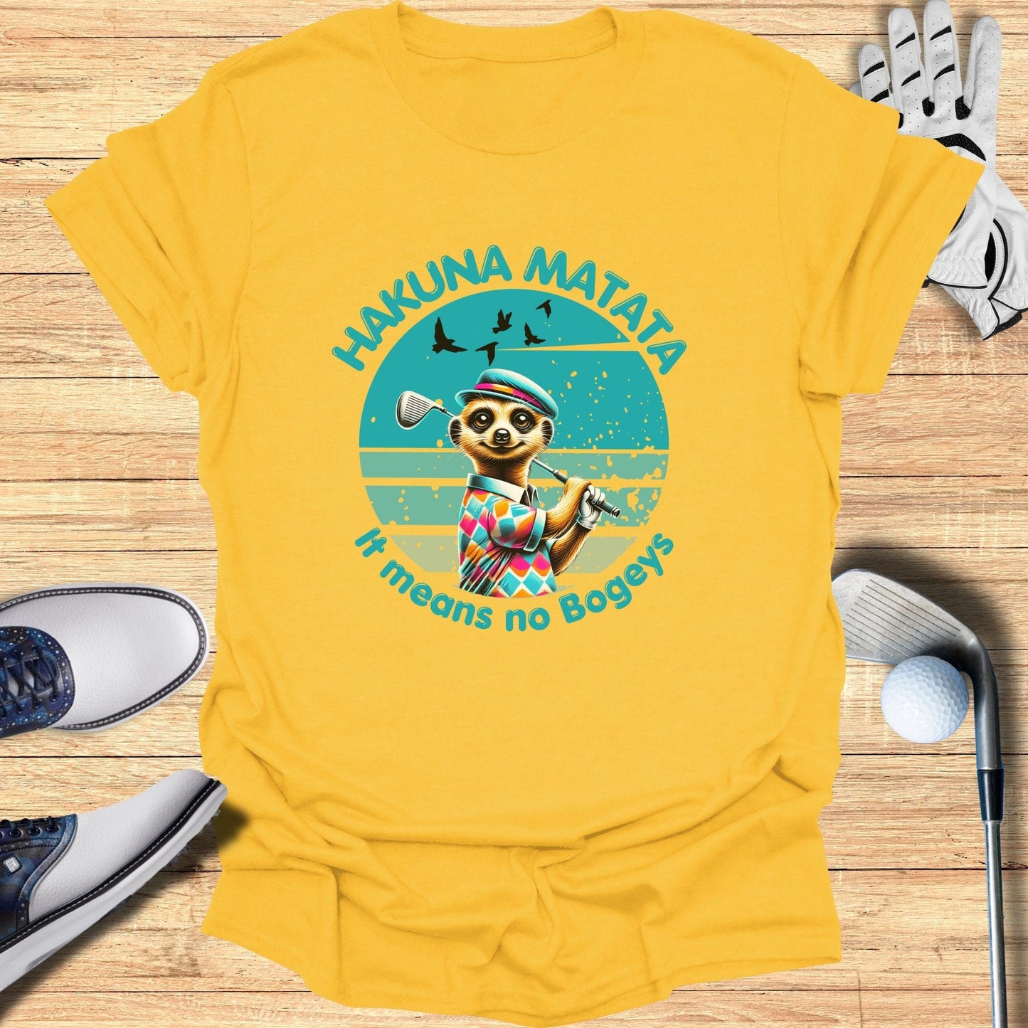 Hakuna Matata It Means No Bogeys T-Shirt - Funny Golf Tee by Swing Epic