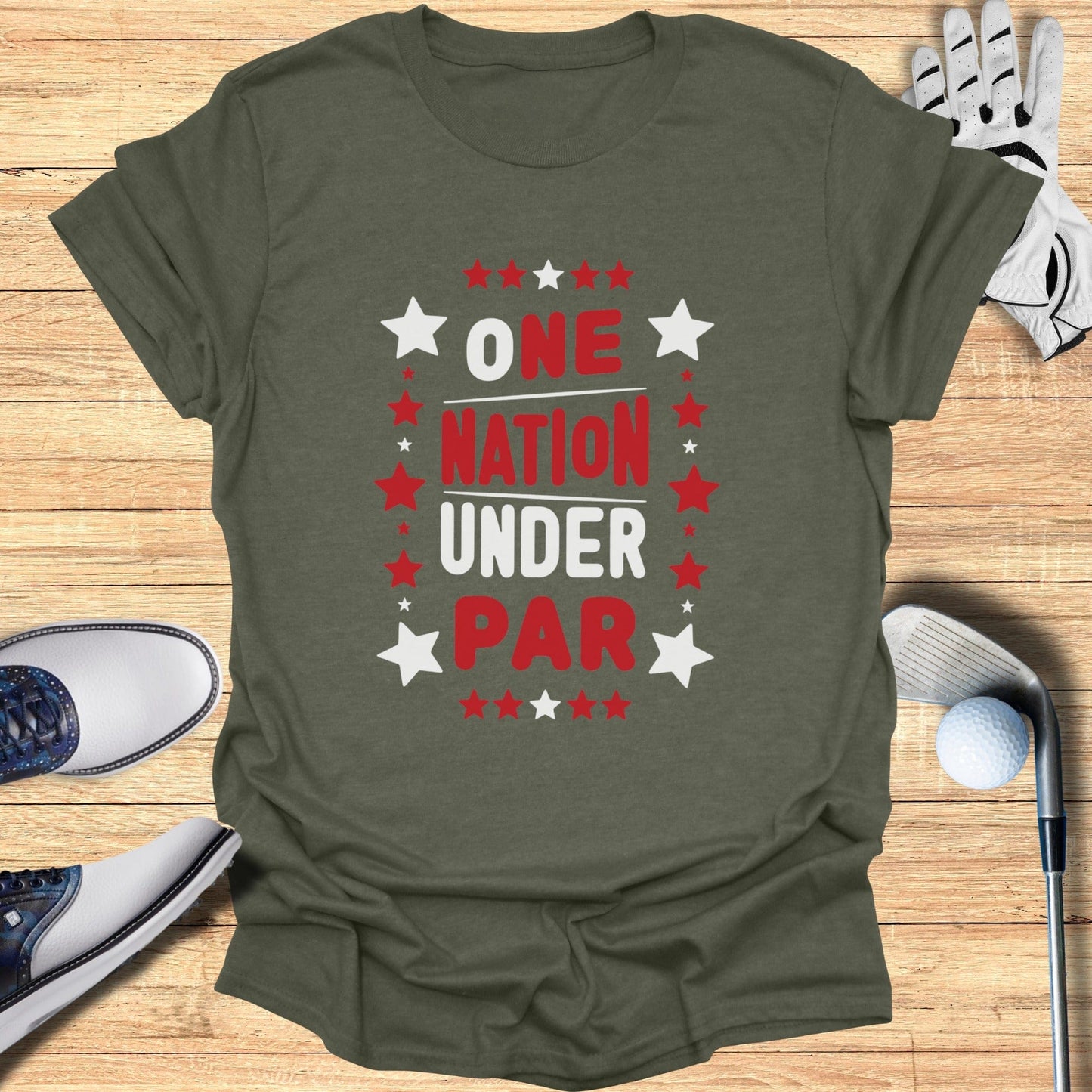 One Nation T-Shirt - Funny Golf Tee by Swing Epic