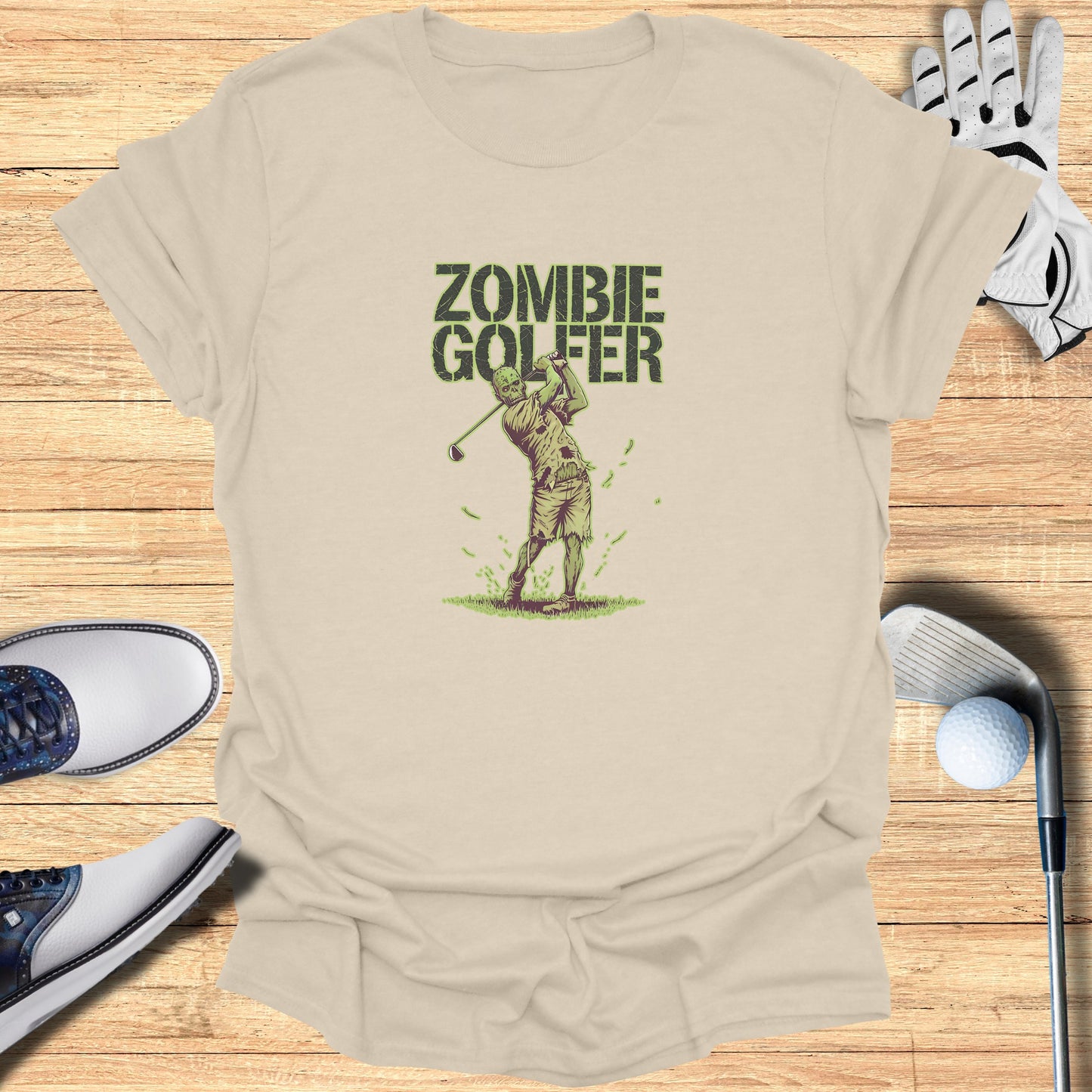 Zombie Golfer Graphic T-shirt Cool Halloween product type