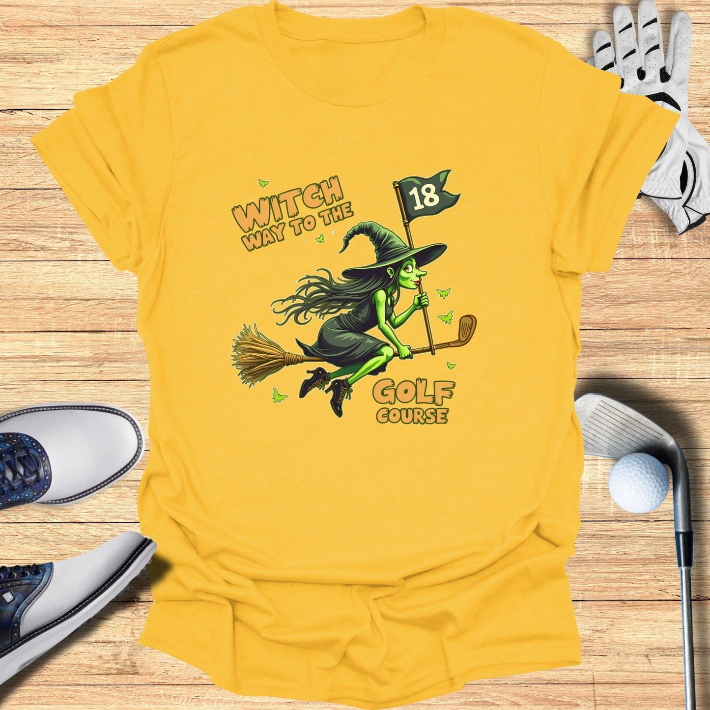 Witch Way to the Course T-Shirt - Funny Golf Tee by Swing Epic