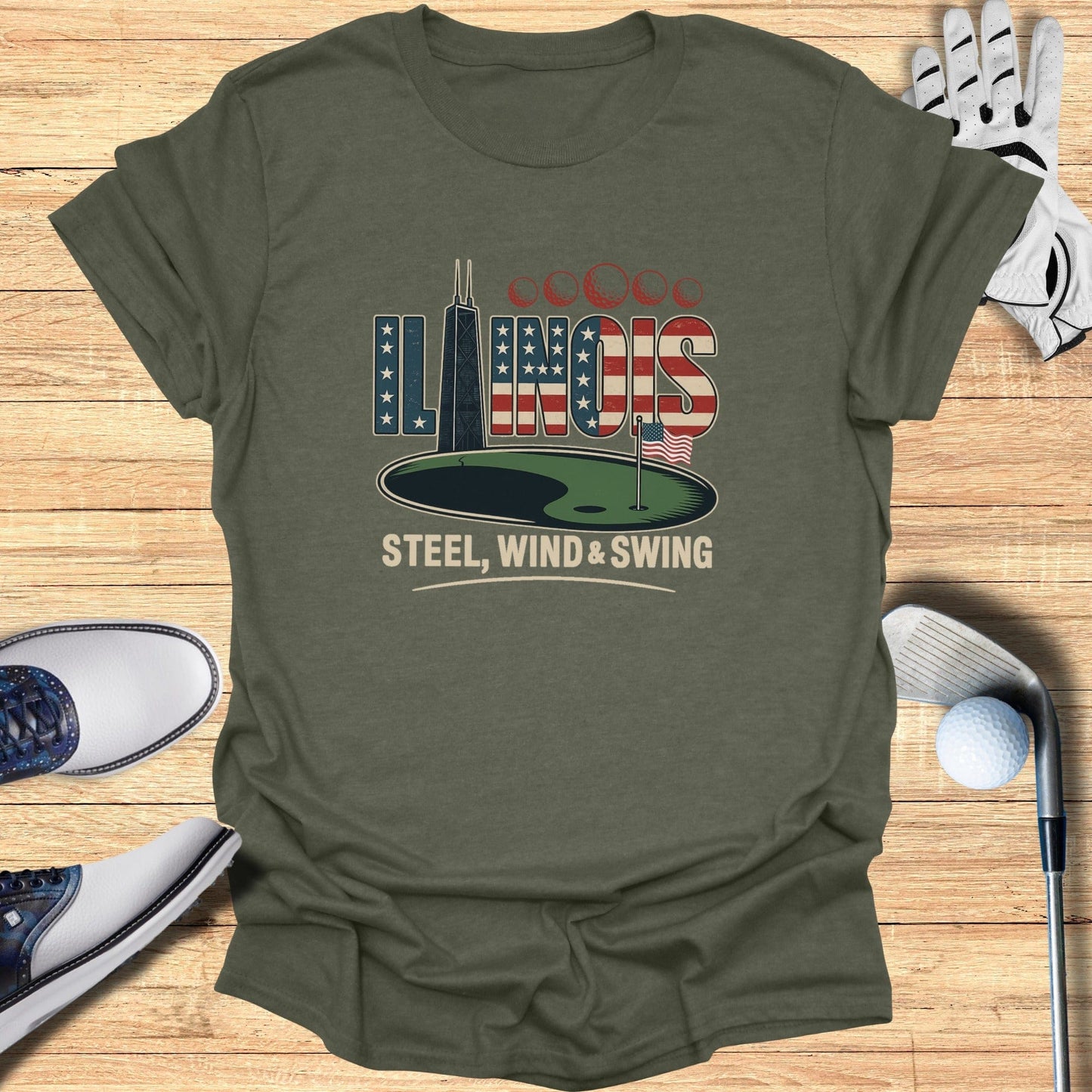 Illinois Golf T-Shirt - Funny Golf Tee by Swing Epic
