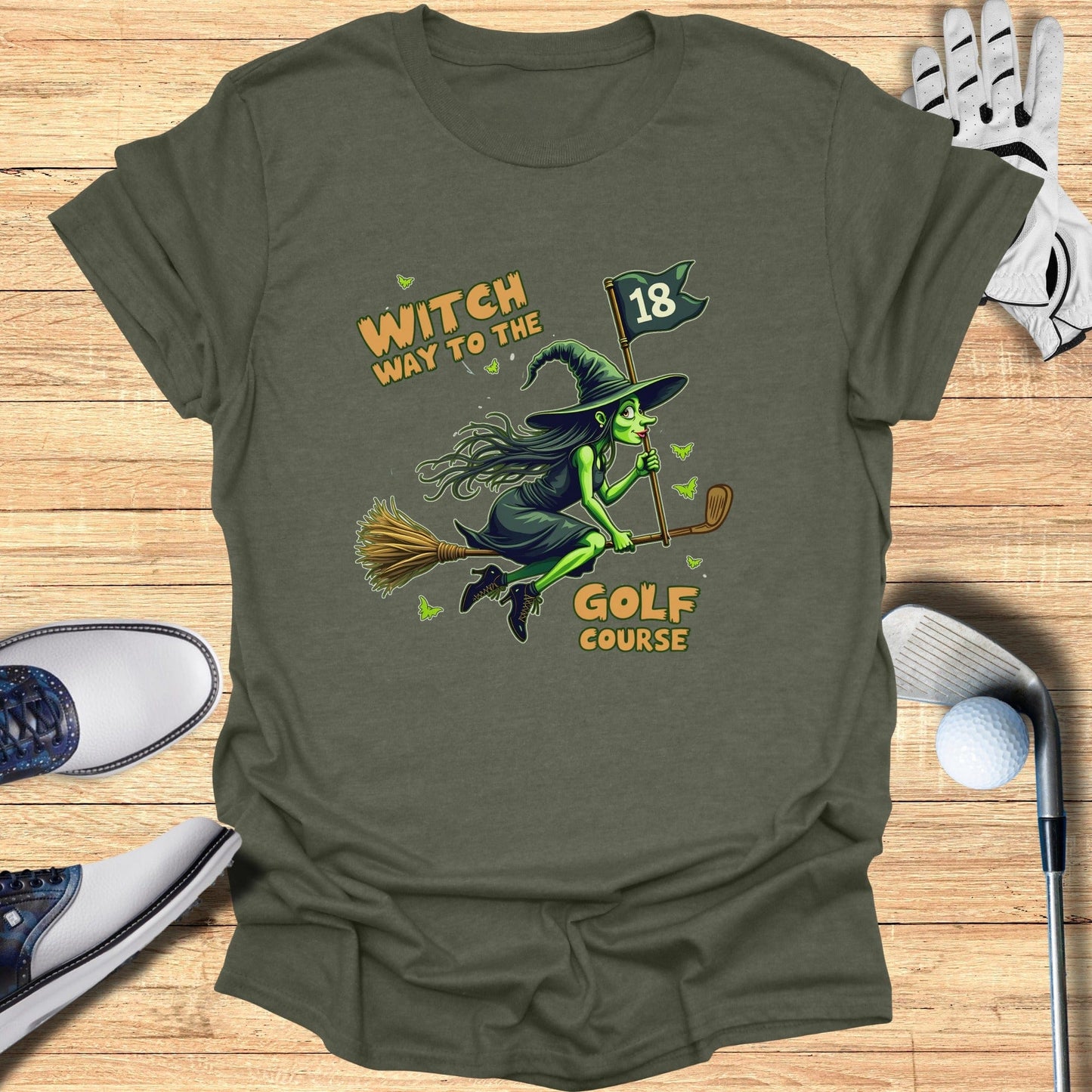 Witch Way to the Course T-Shirt - Funny Golf Tee by Swing Epic