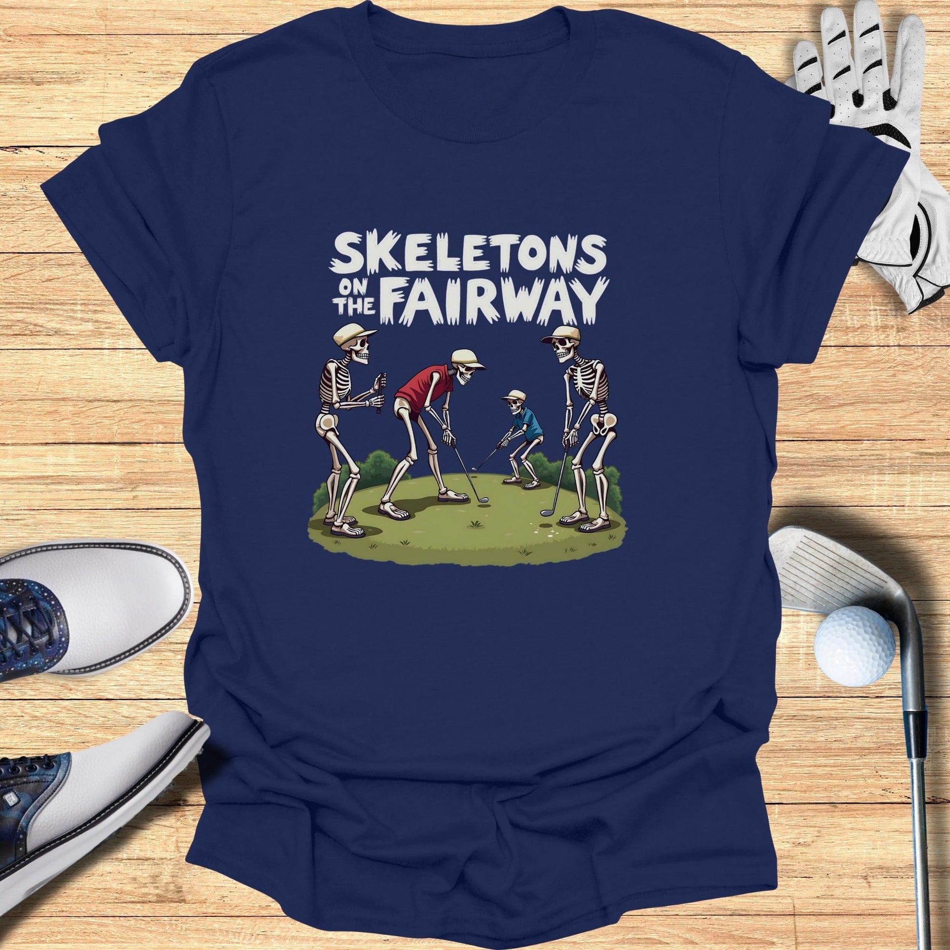 Skeletons on the Fairway T-Shirt - Funny Golf Tee by Swing Epic