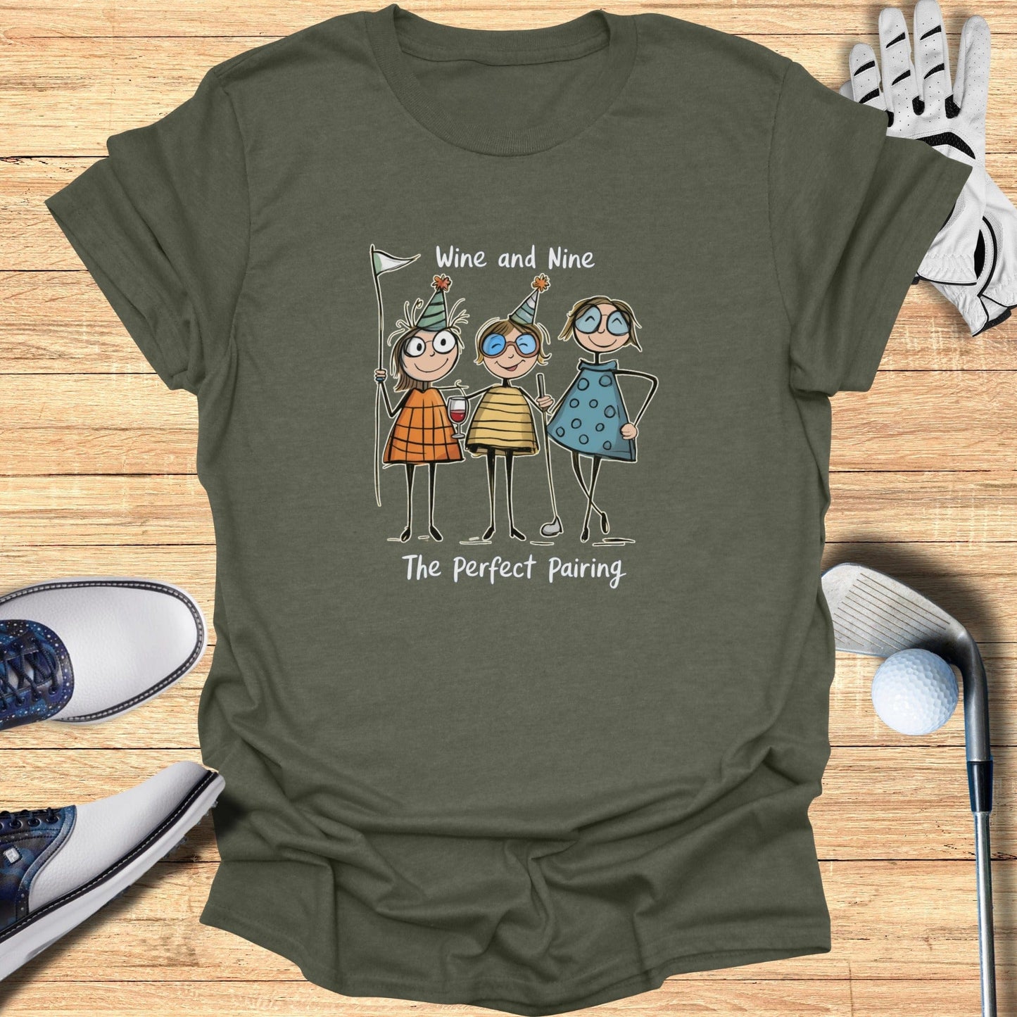 Wine & Nine T-Shirt - Funny Golf Tee by Swing Epic