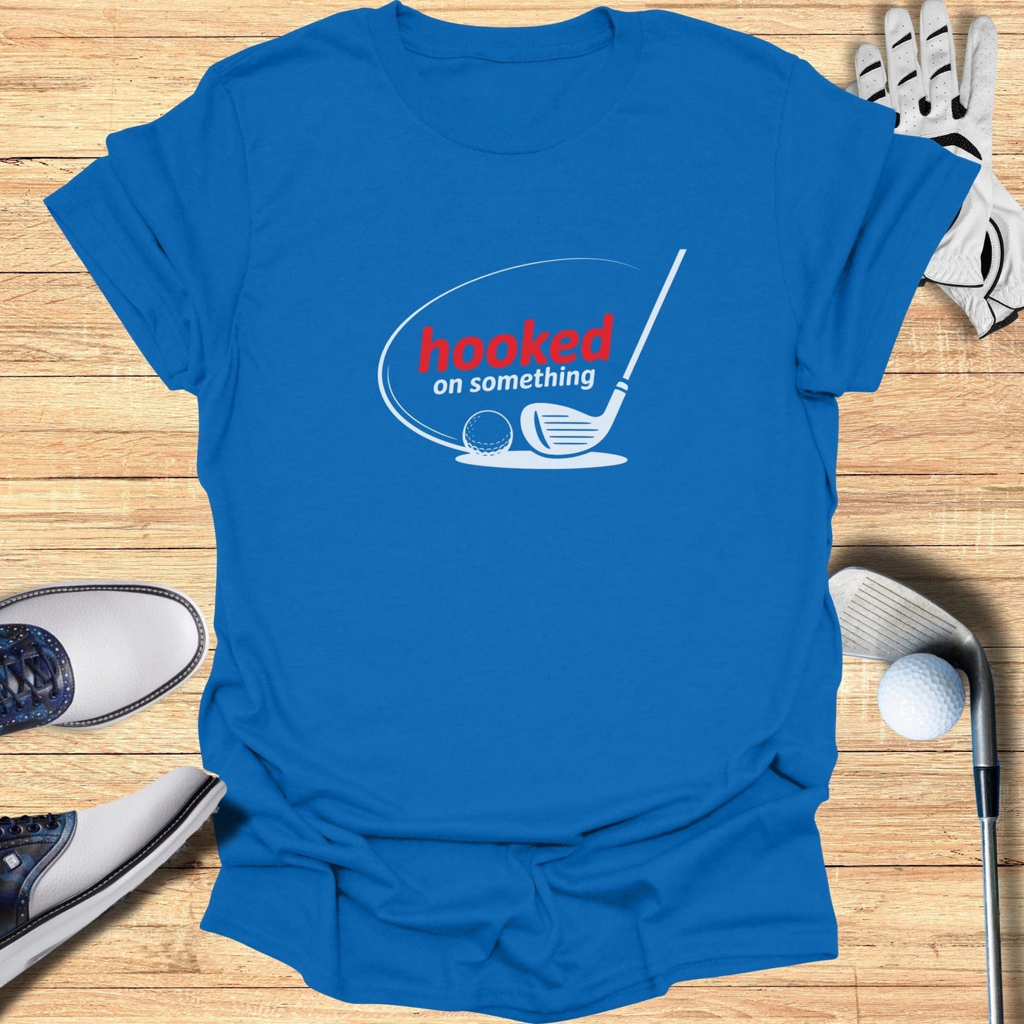 Hooked On Something T-Shirt - Funny Golf Tee by Swing Epic