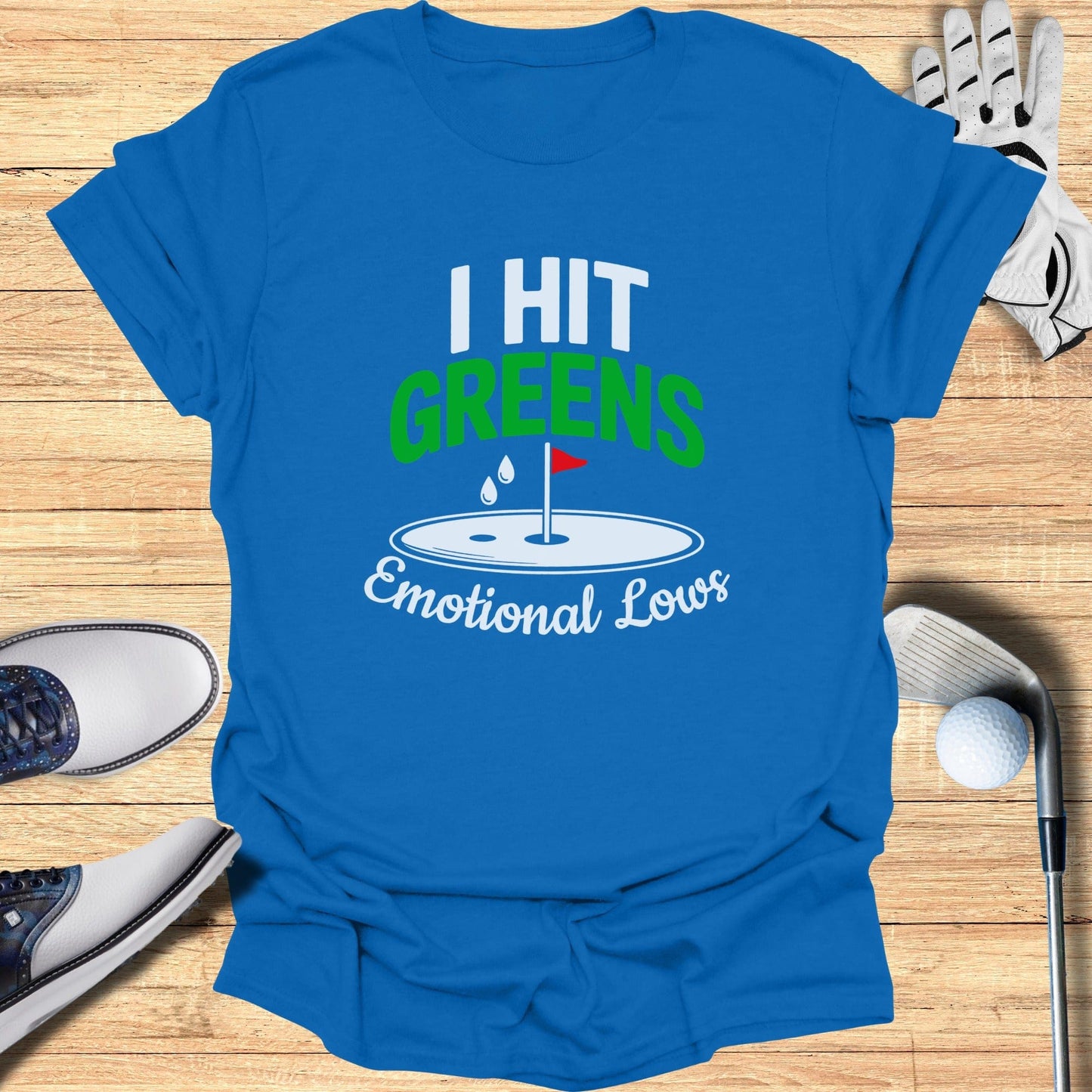 Greens & Emotional Lows T-Shirt - Funny Golf Tee by Swing Epic