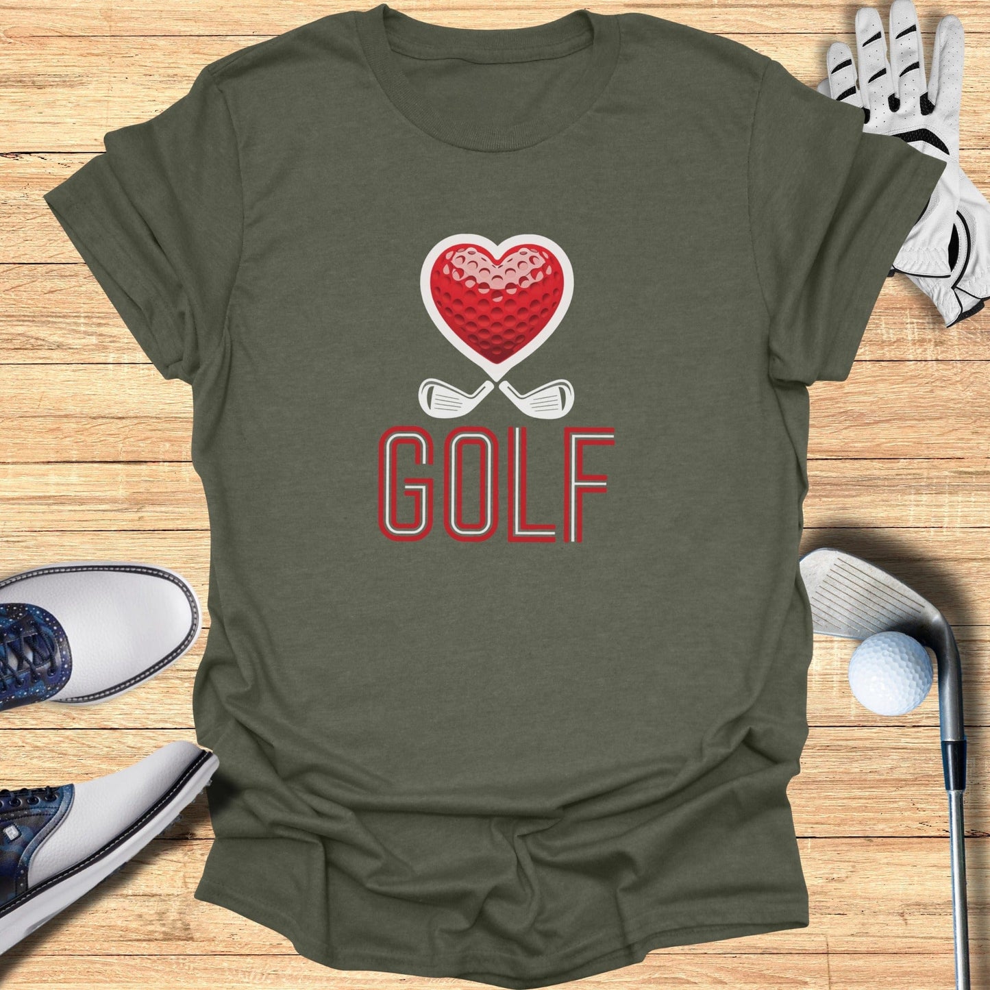 Golf Heart T-Shirt - Funny Golf Tee by Swing Epic